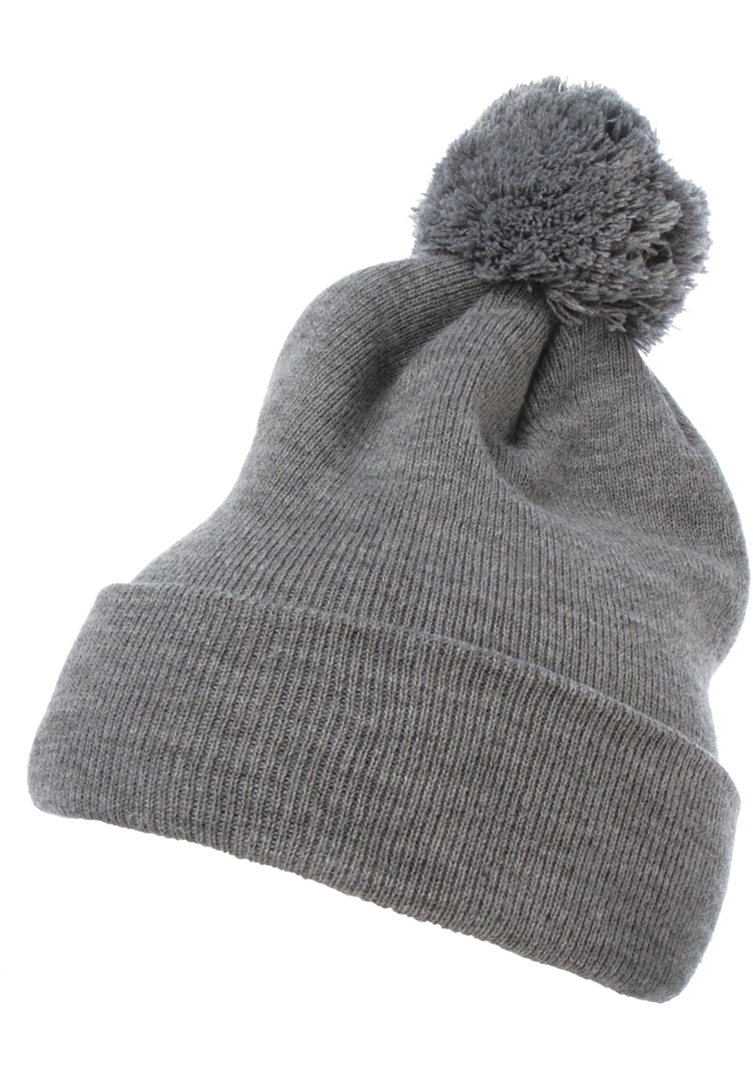 Cuffed Pom Pom Knit Beanie heathergrey | heathergrey