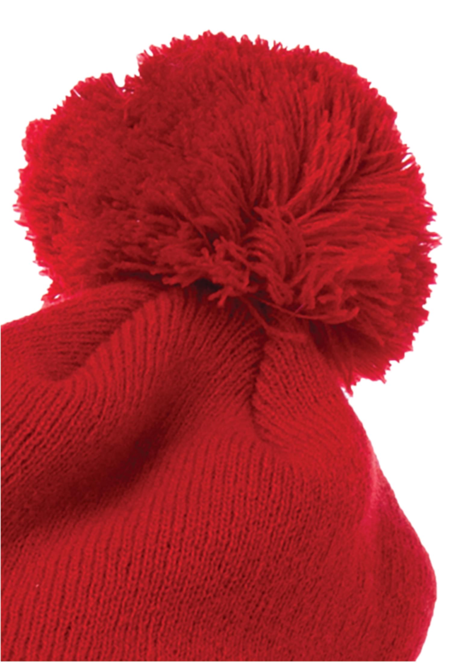 Cuffed Pom Pom Knit Beanie red | red