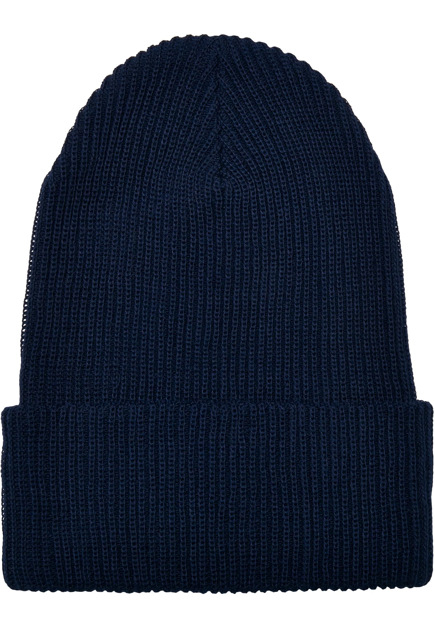 Recycled Yarn Ribbed Knit Beanie navy | navy