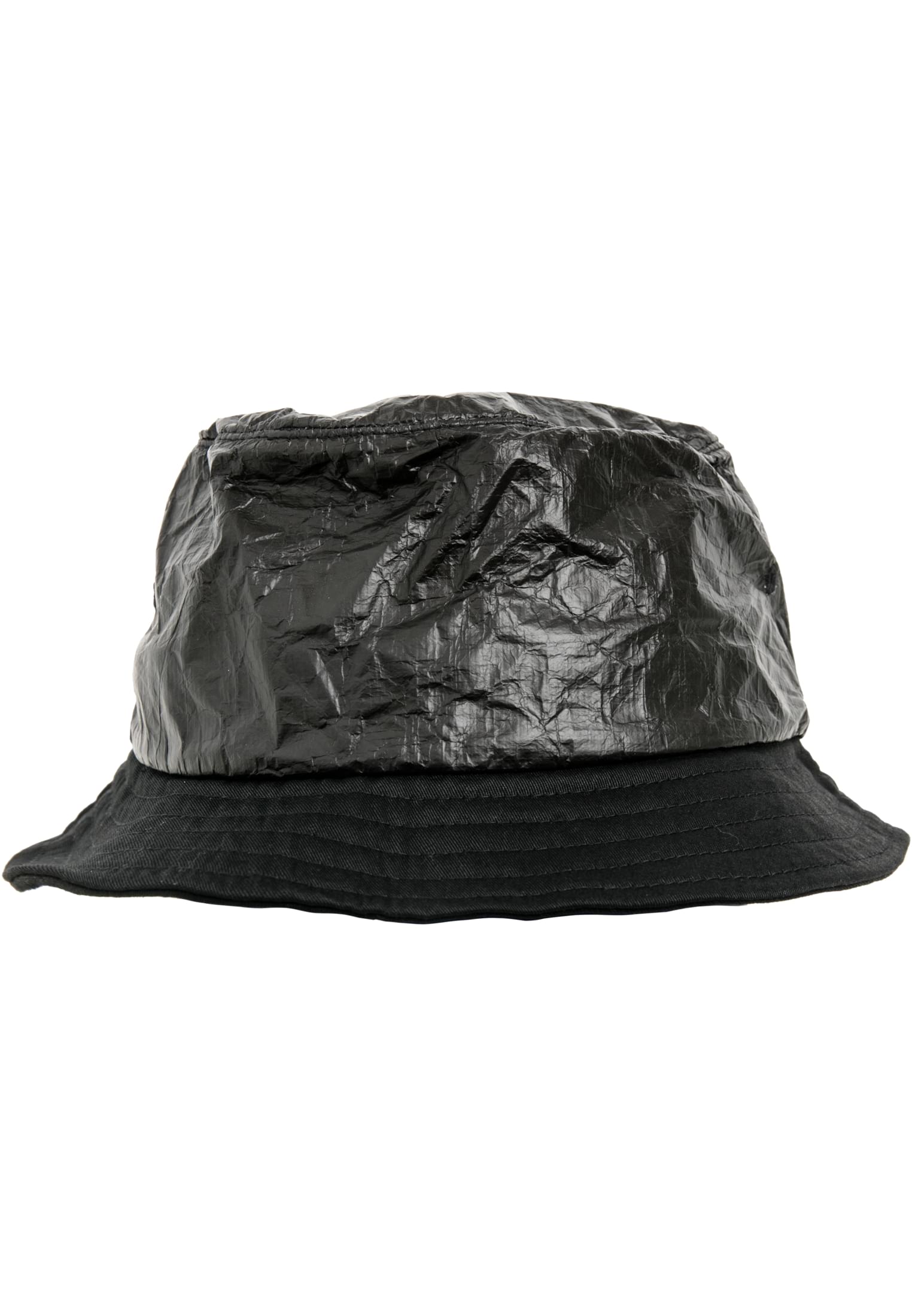 Crinkled Paper Bucket Hat black | black