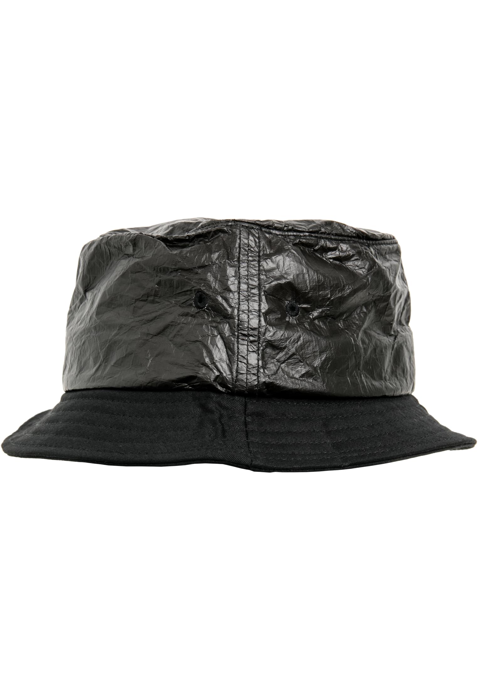 Crinkled Paper Bucket Hat black | black