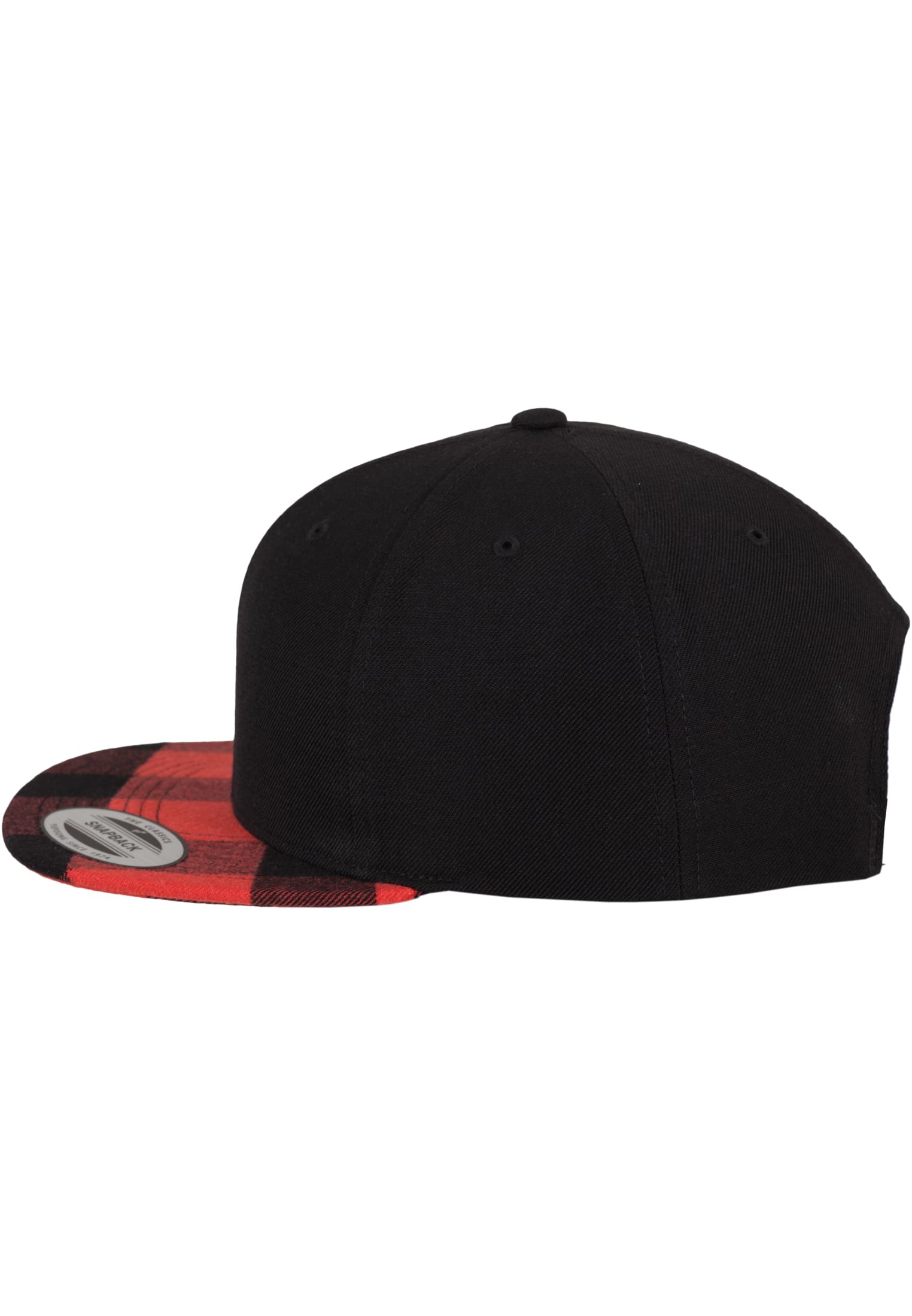 Checked Flanell Peak Snapback blk/red | blk/red