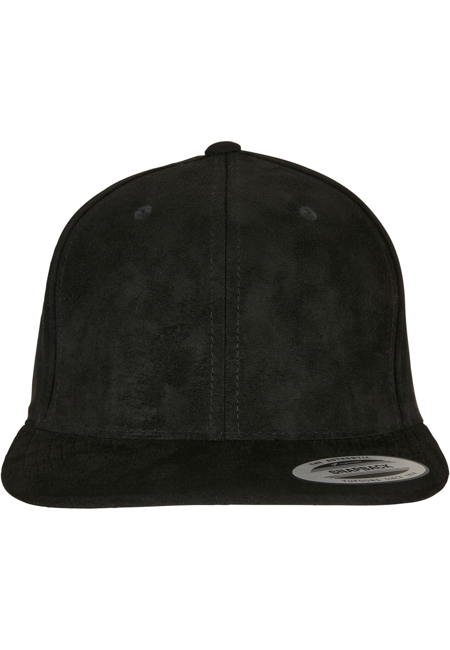 Suede Leather Snapback black | black