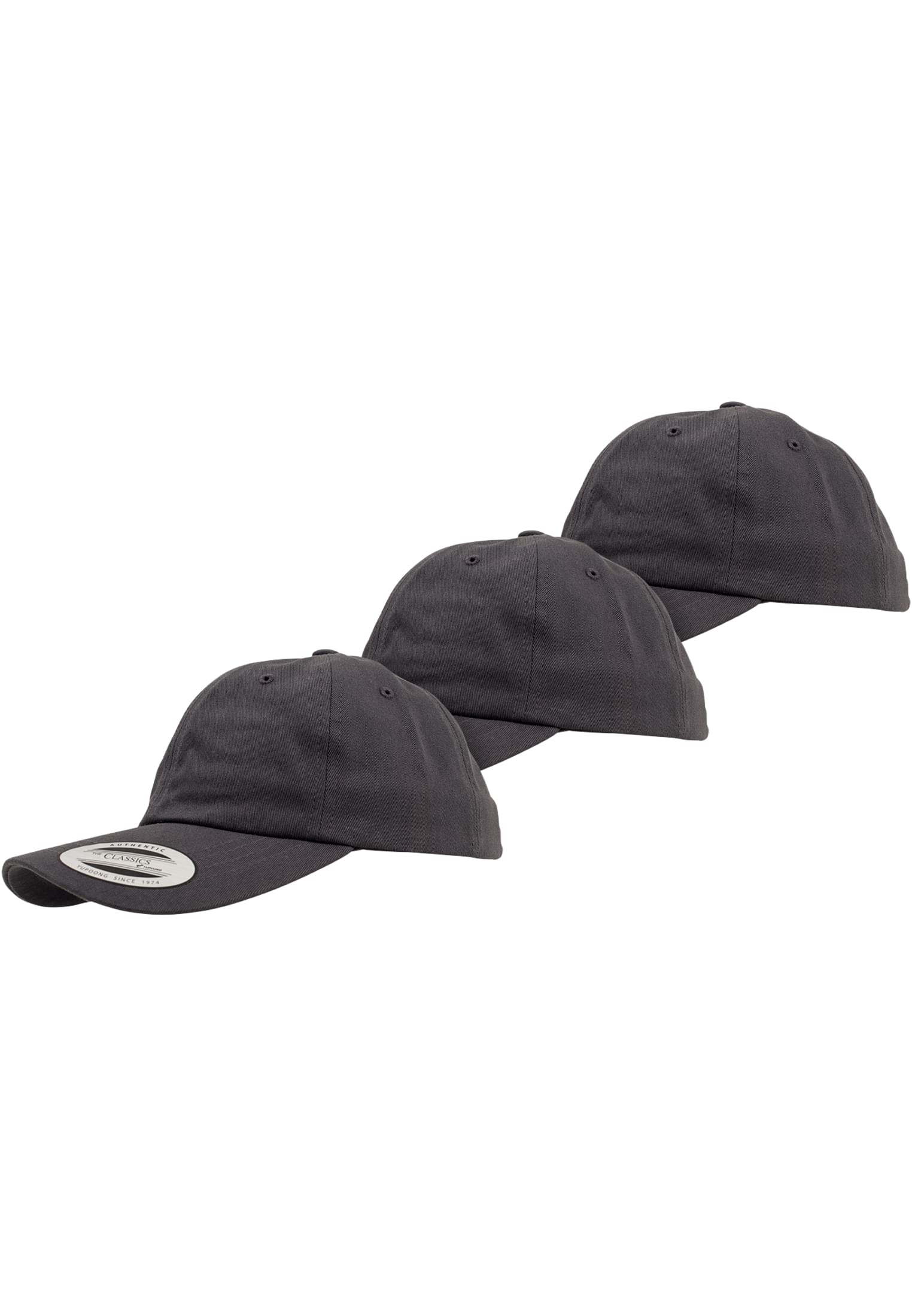 Low Profile Cotton Twill 3-Pack darkgrey+darkgrey+darkgrey | darkgrey+darkgrey+darkgrey
