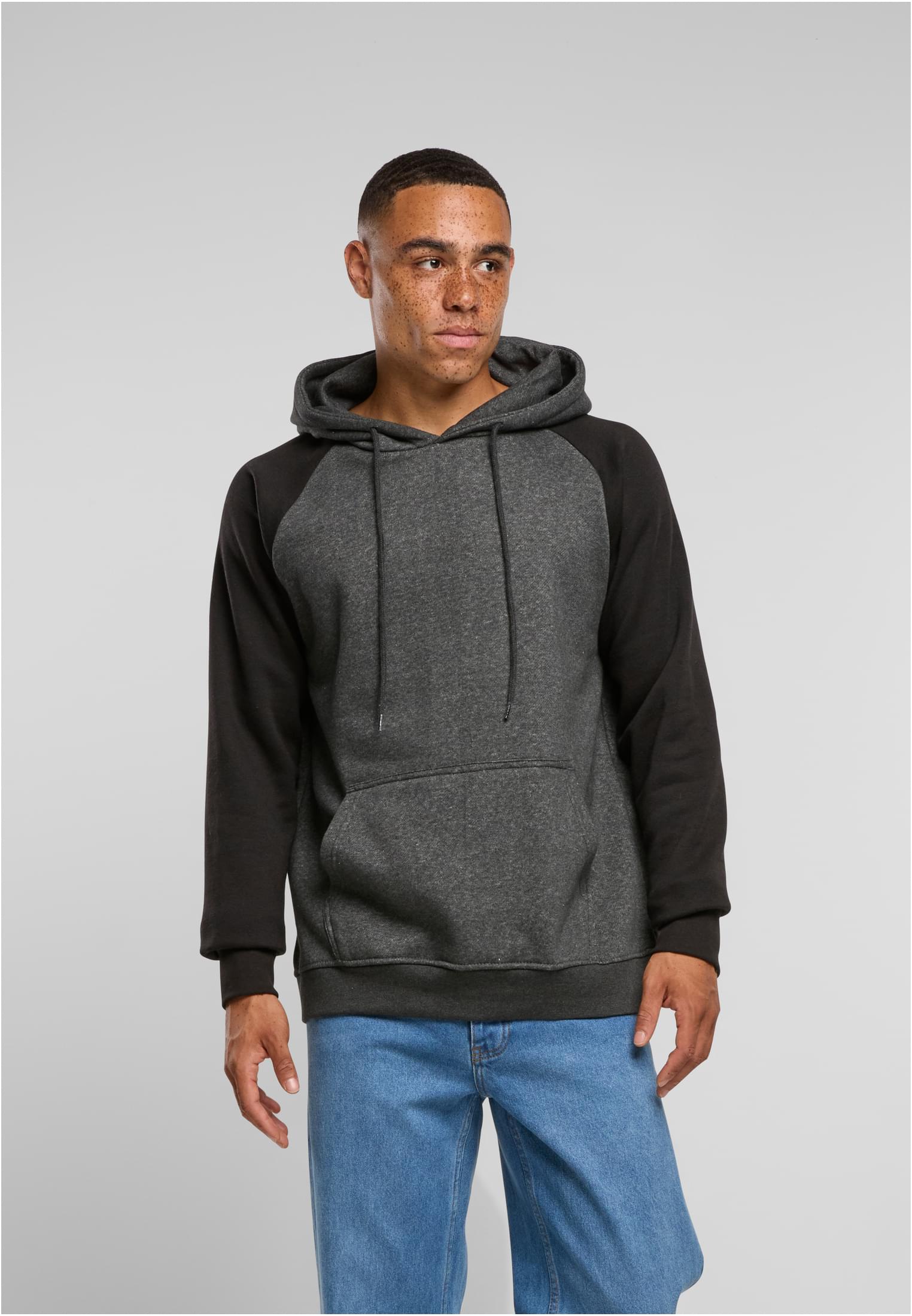 Basic Raglan Hoody charcoal/black | charcoal/black