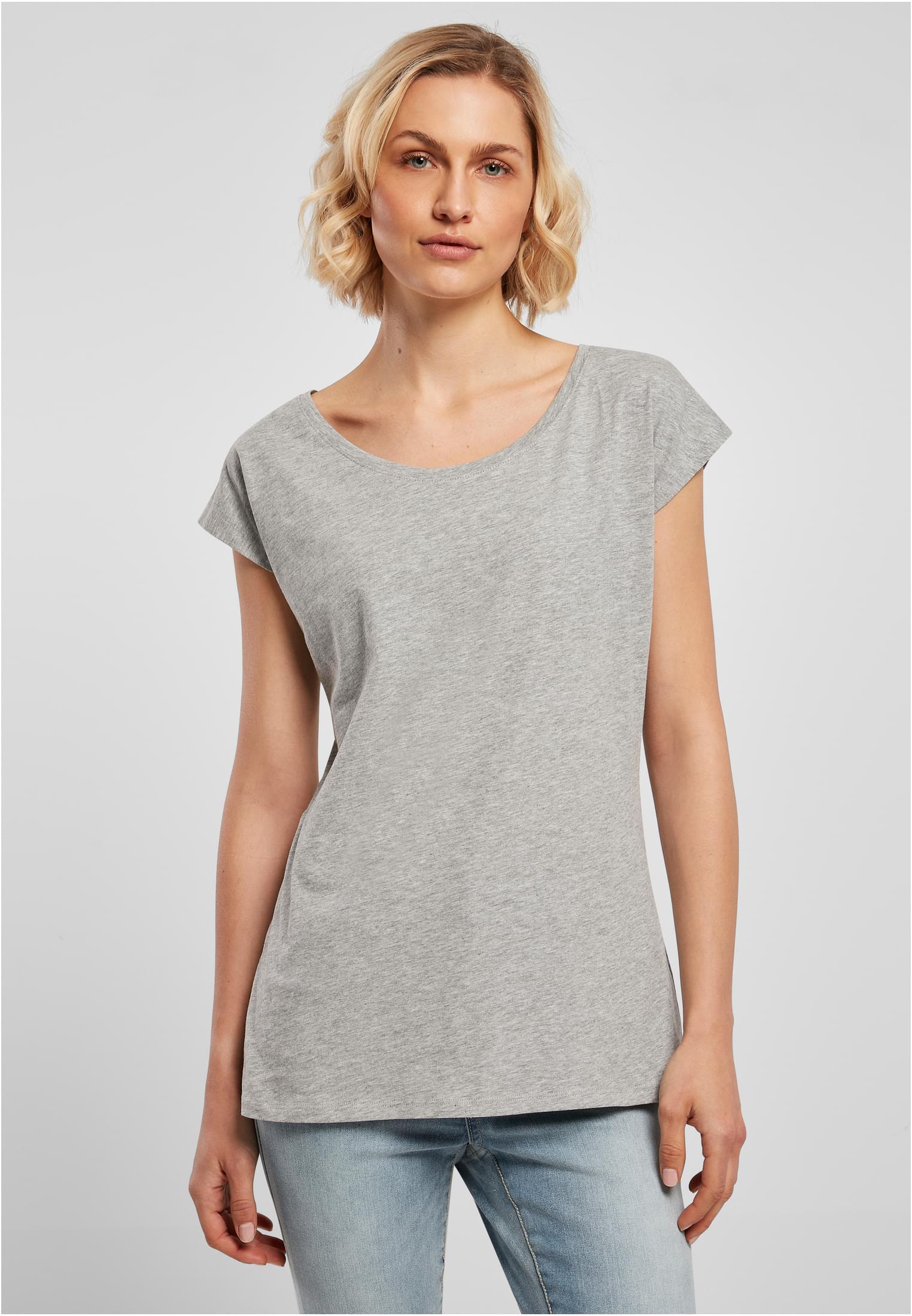Ladies Wide Neck Tee heather grey | heather grey