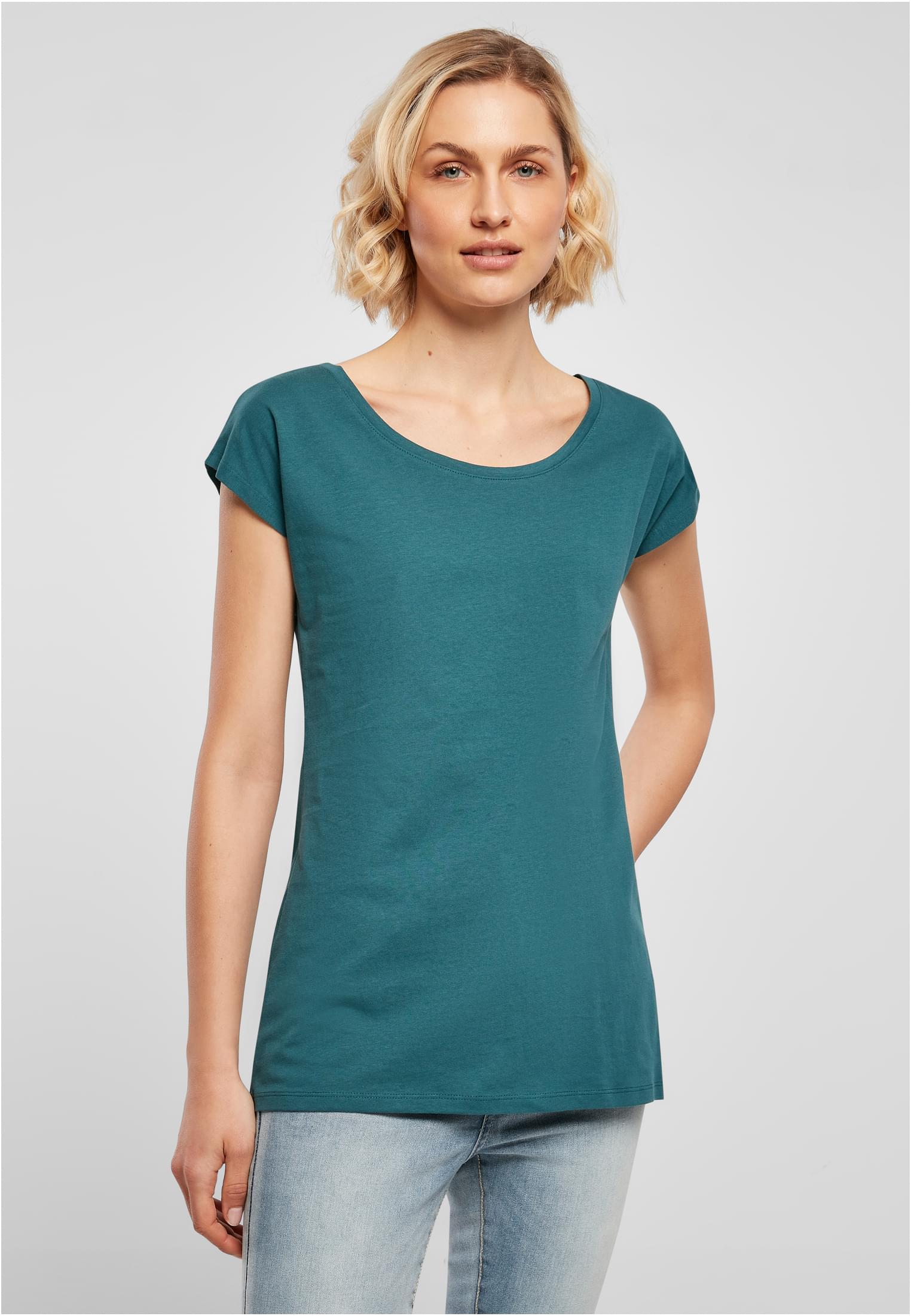 Ladies Wide Neck Tee teal | teal