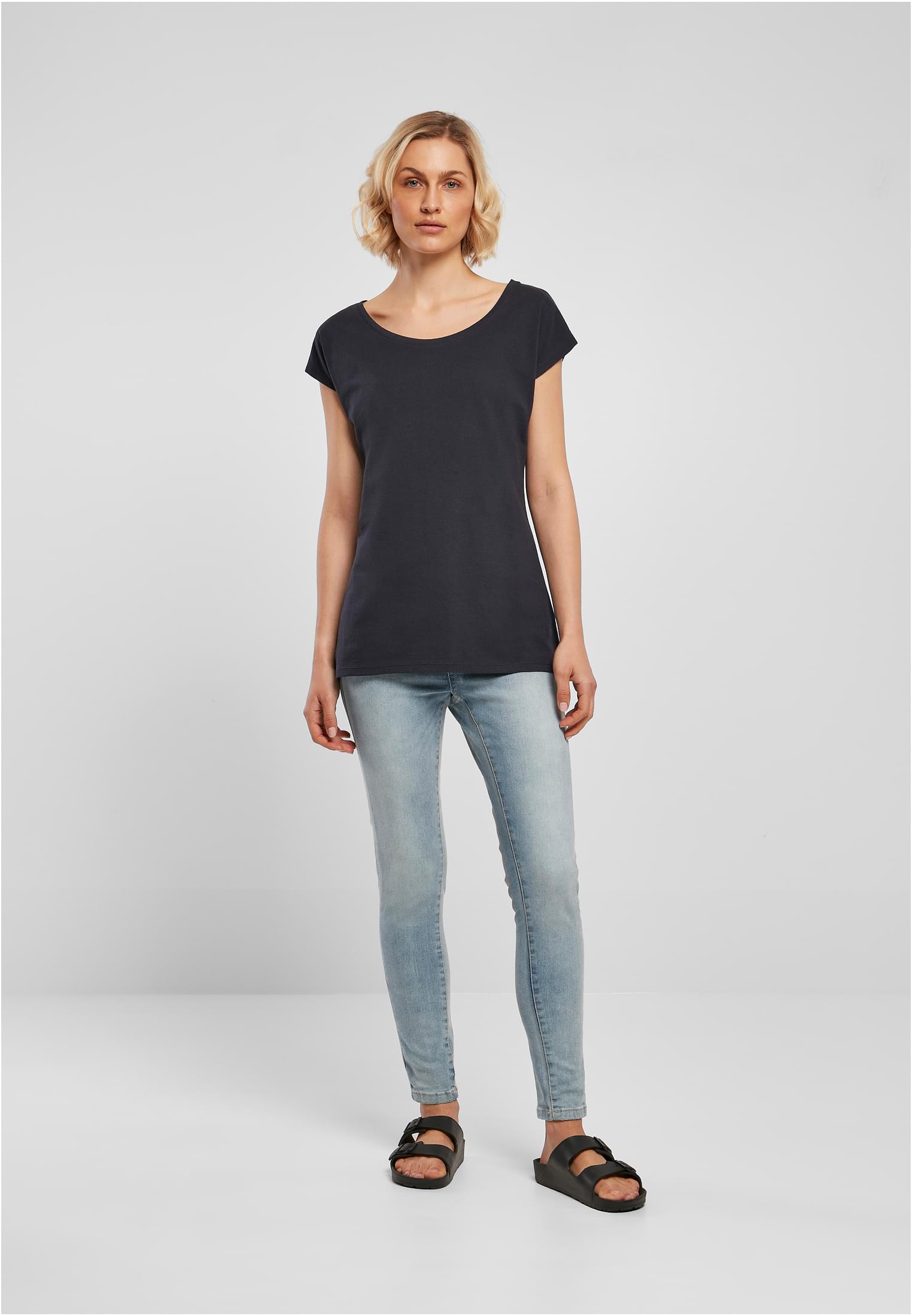 Ladies Wide Neck Tee navy | navy