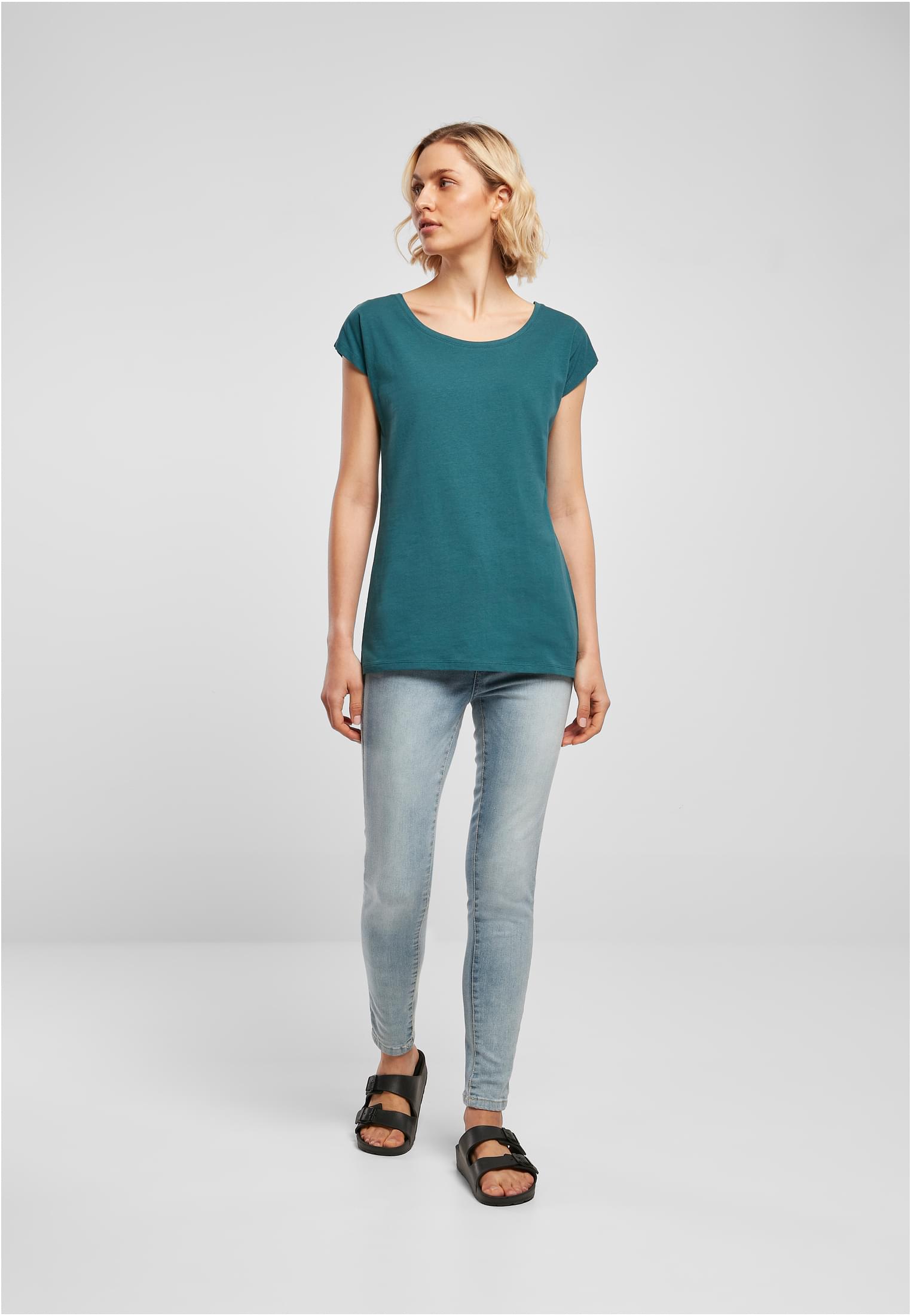 Ladies Wide Neck Tee teal | teal
