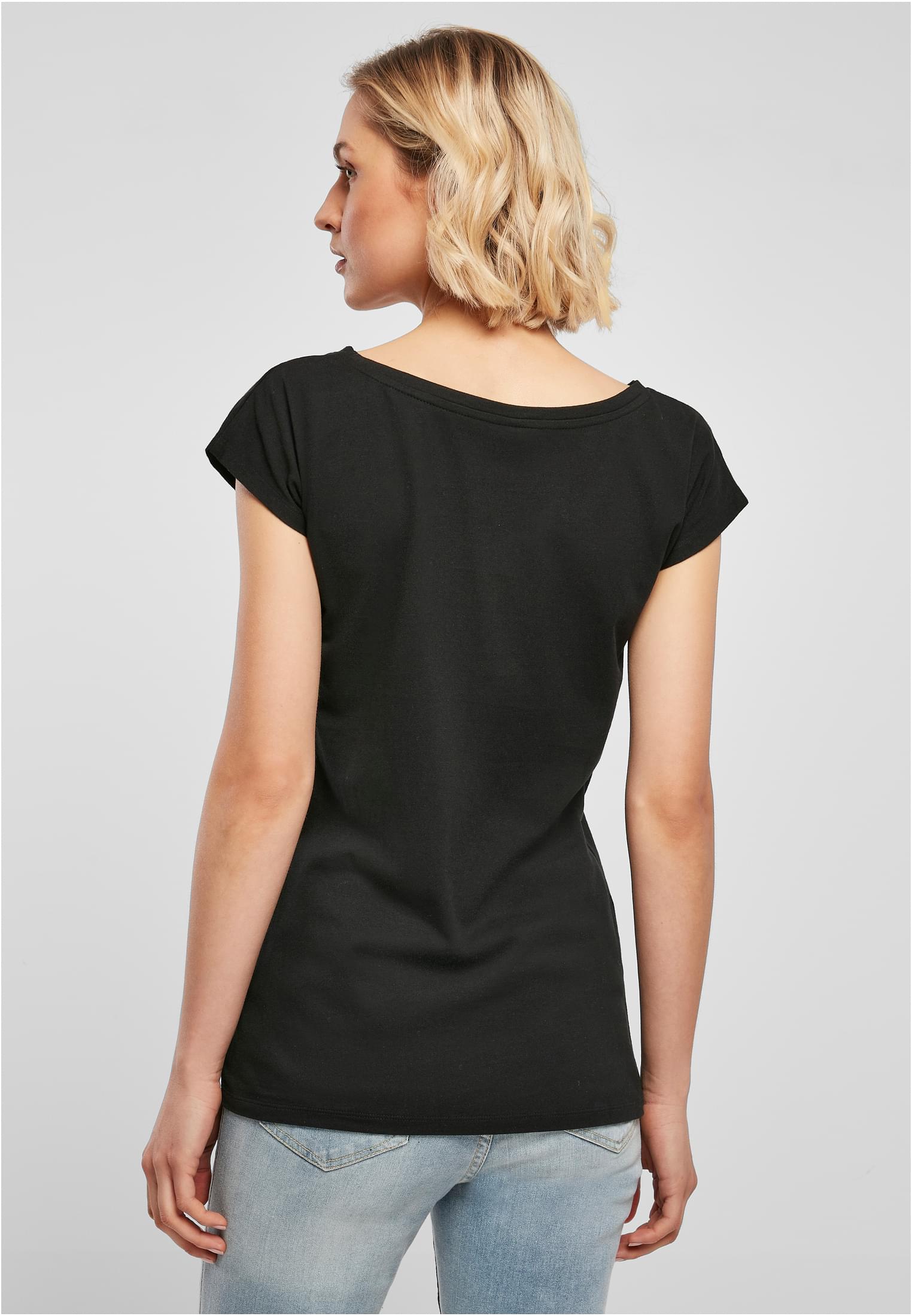 Ladies Wide Neck Tee black | black