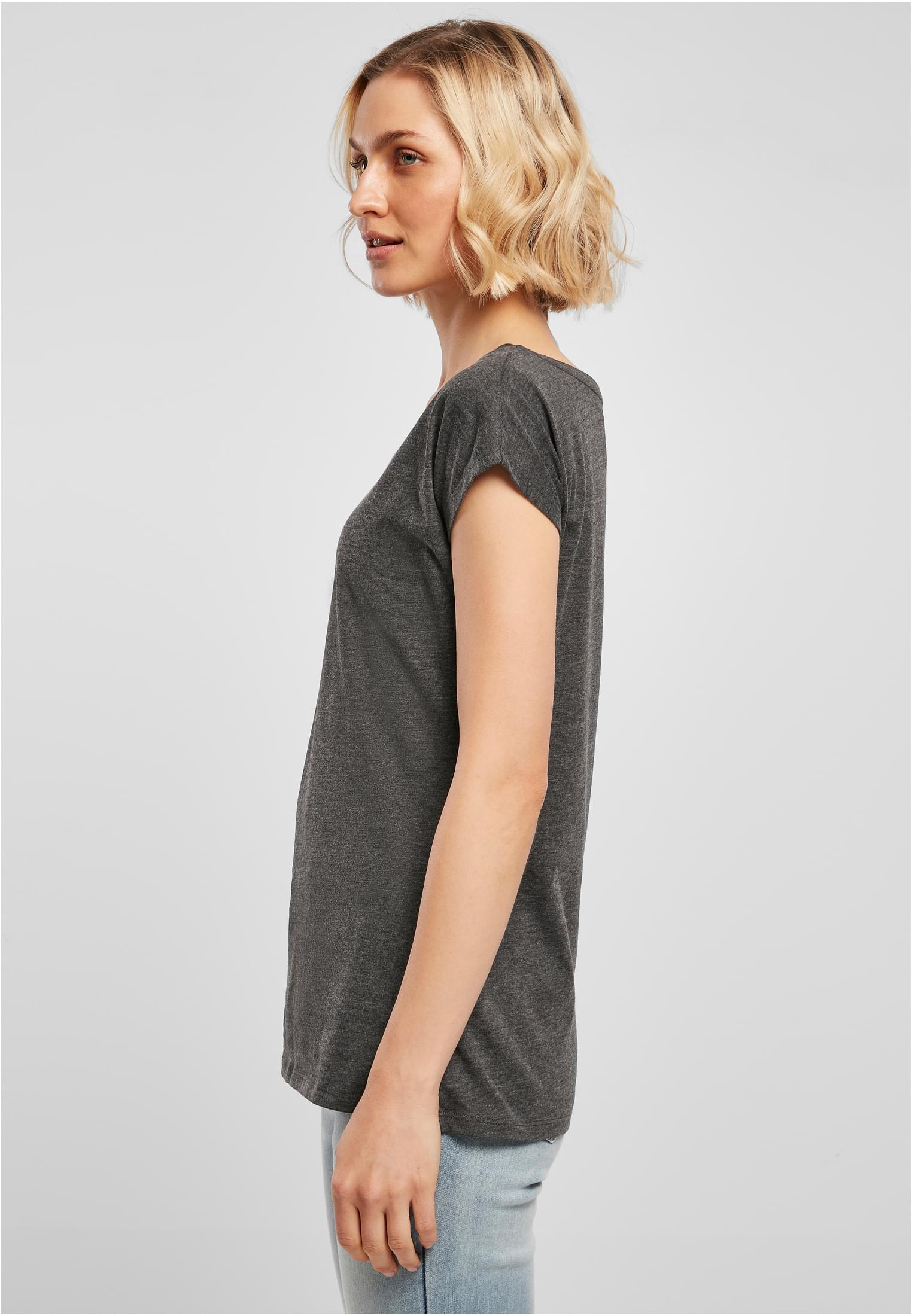 Ladies Wide Neck Tee charcoal | charcoal