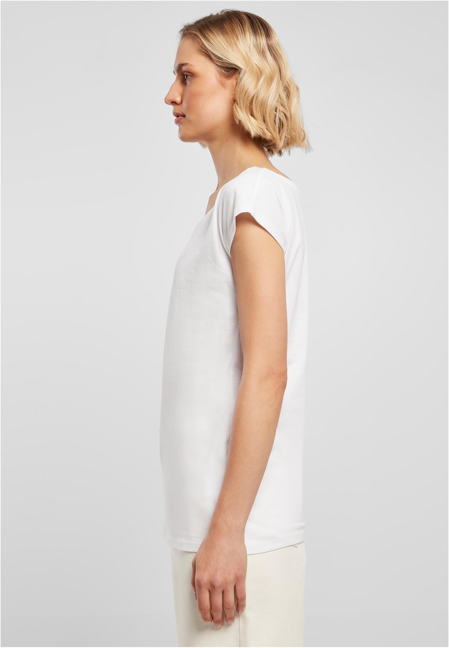 Ladies Wide Neck Tee white | white