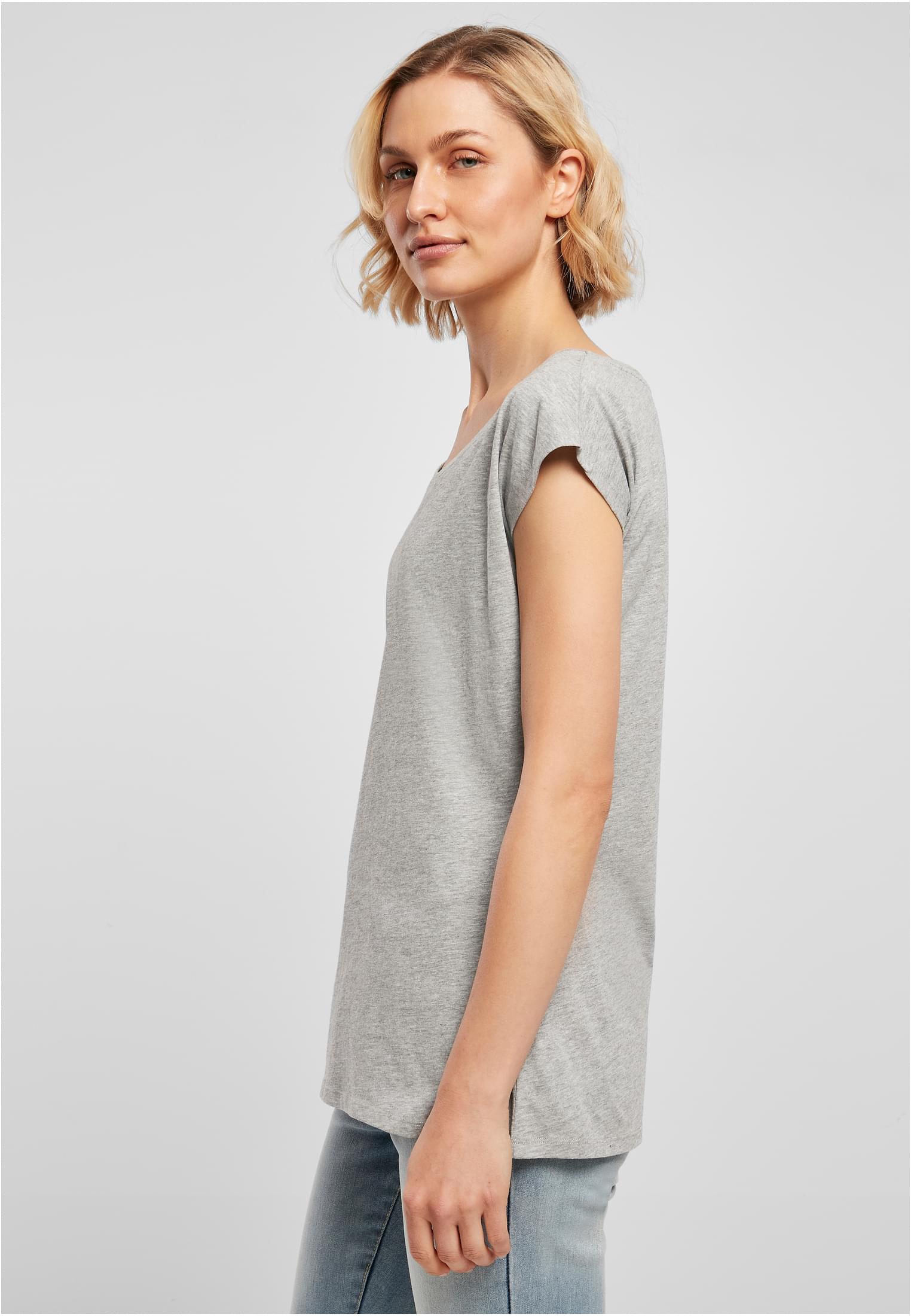 Ladies Wide Neck Tee heather grey | heather grey