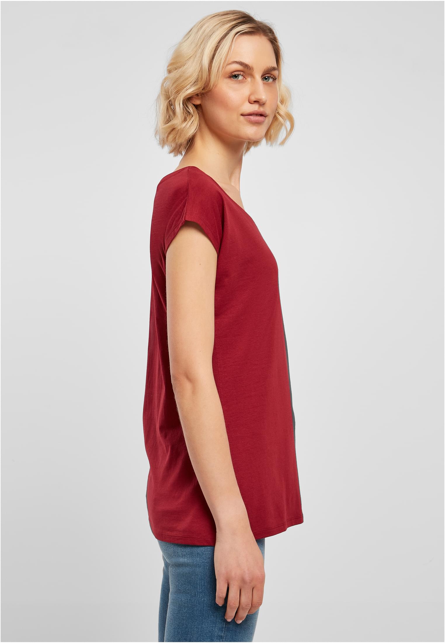 Ladies Wide Neck Tee burgundy | burgundy