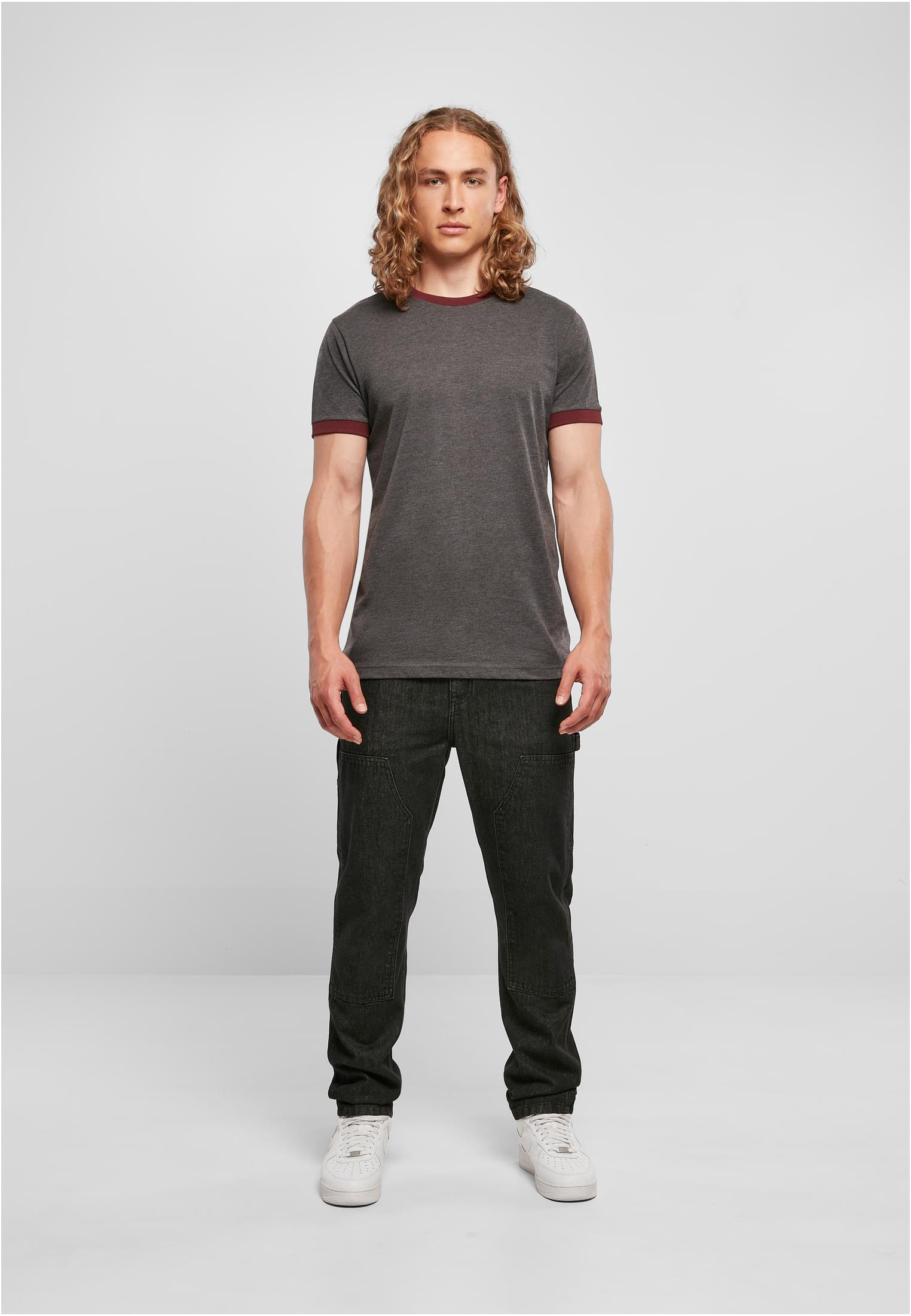 Ringer Tee charcoal/cherry | charcoal/cherry