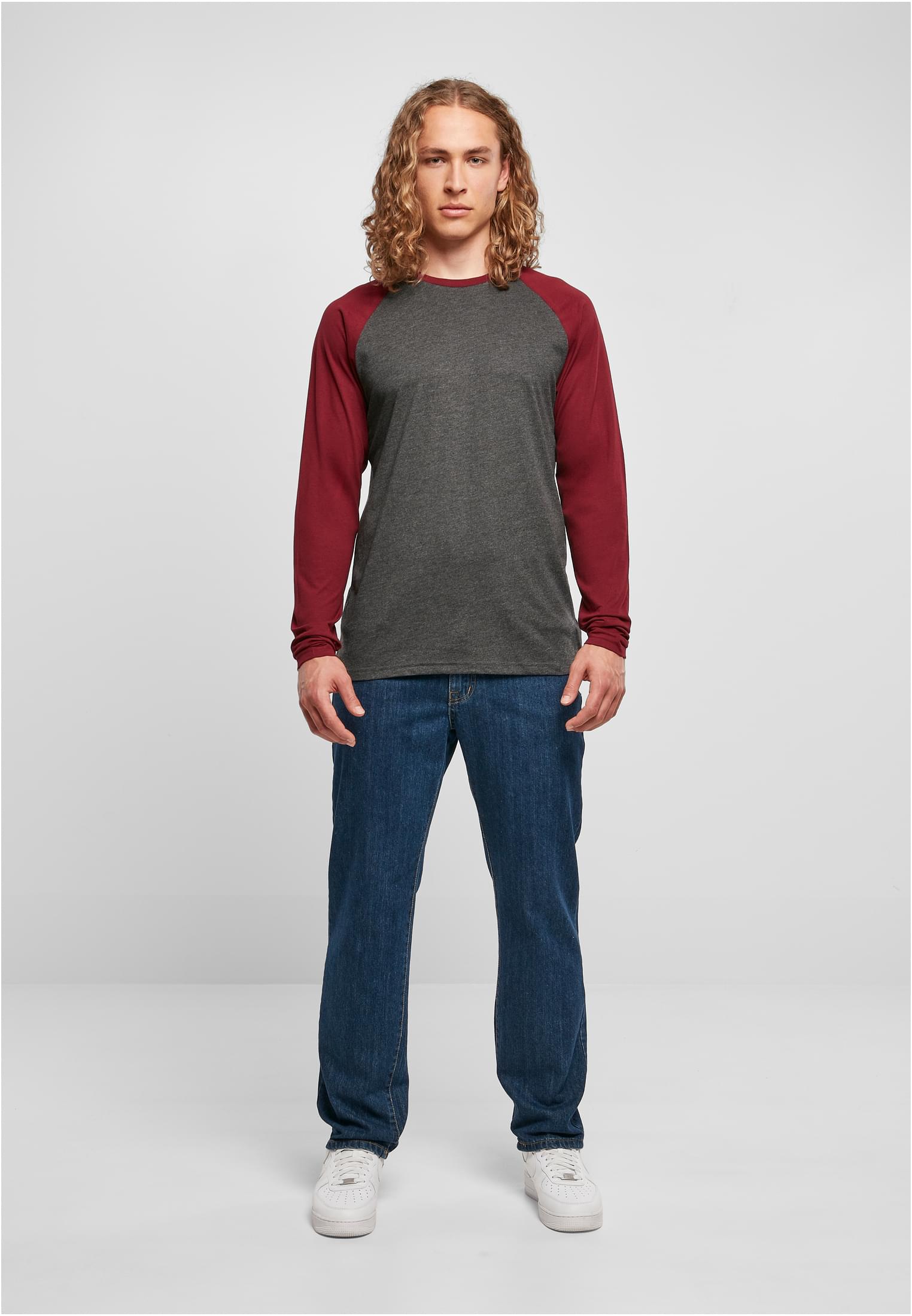 Contrast Raglan Longsleeve charcoal/cherry | charcoal/cherry