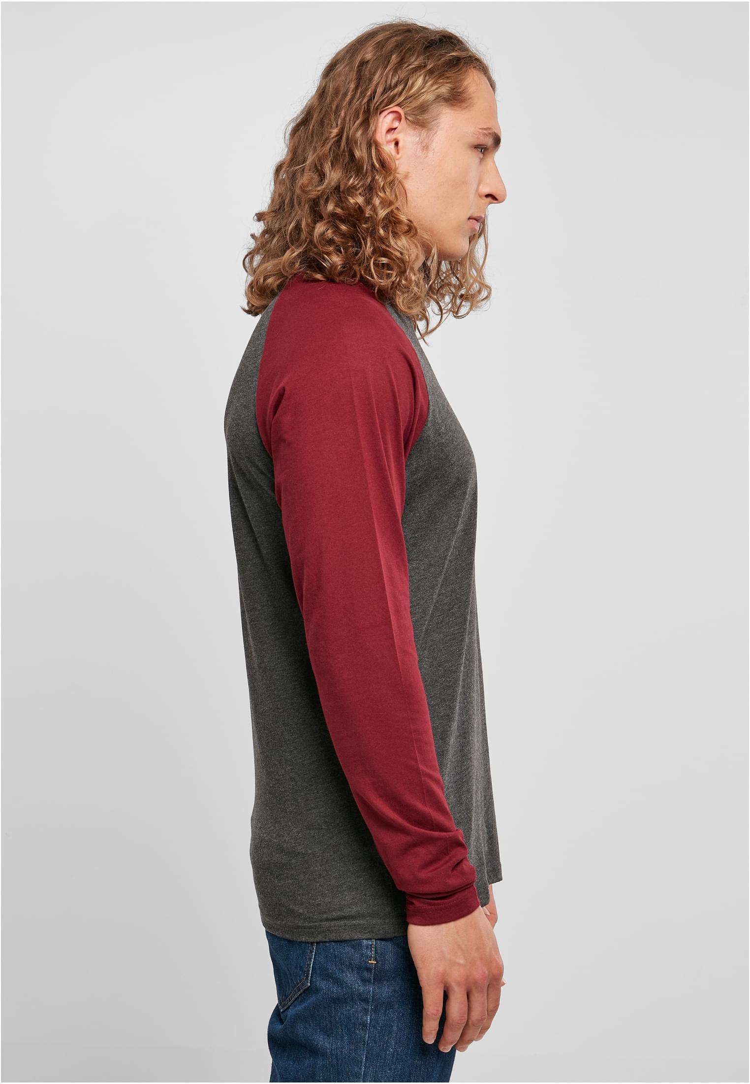 Contrast Raglan Longsleeve charcoal/cherry | charcoal/cherry