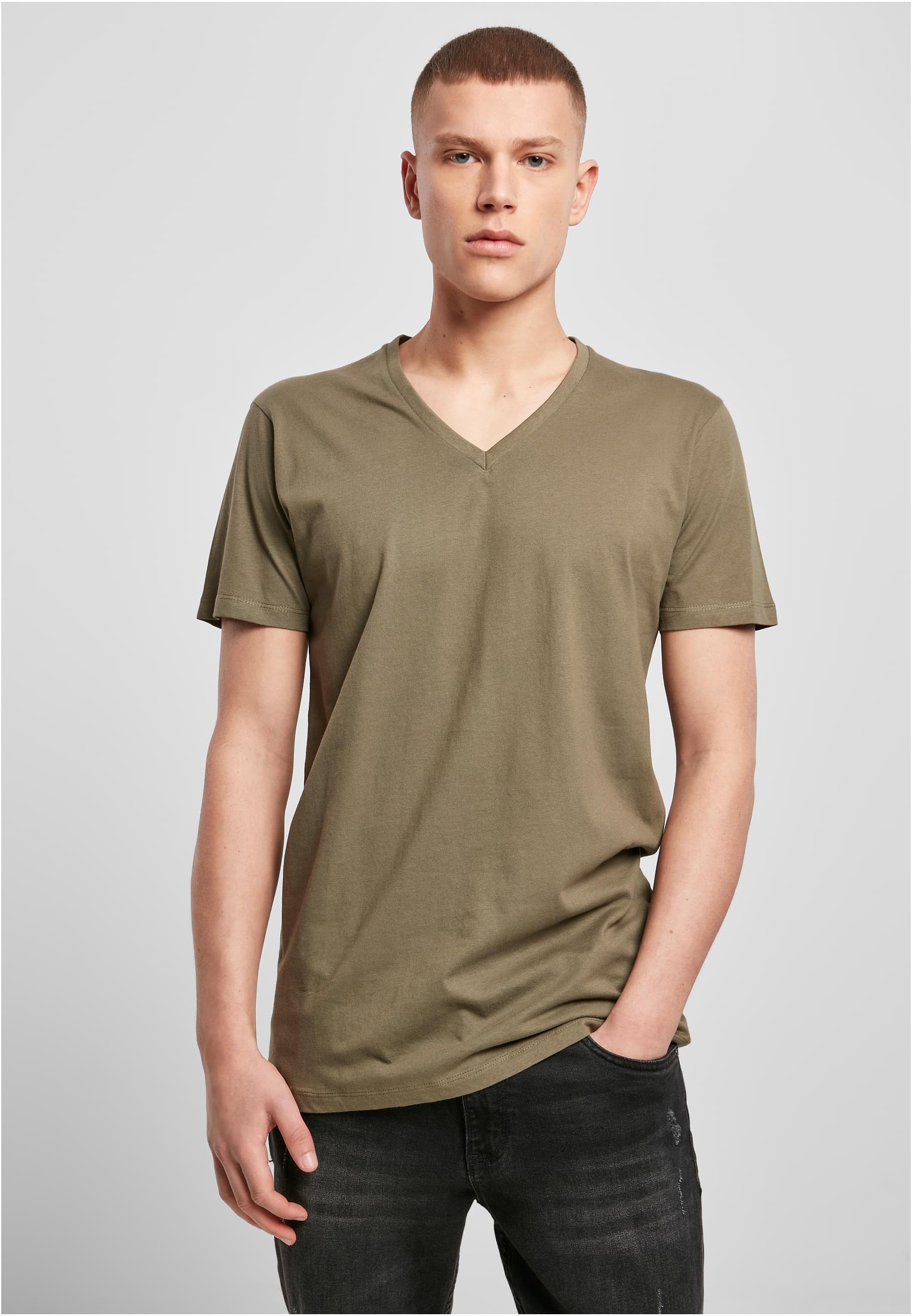 Light T-Shirt V-Neck olive | olive