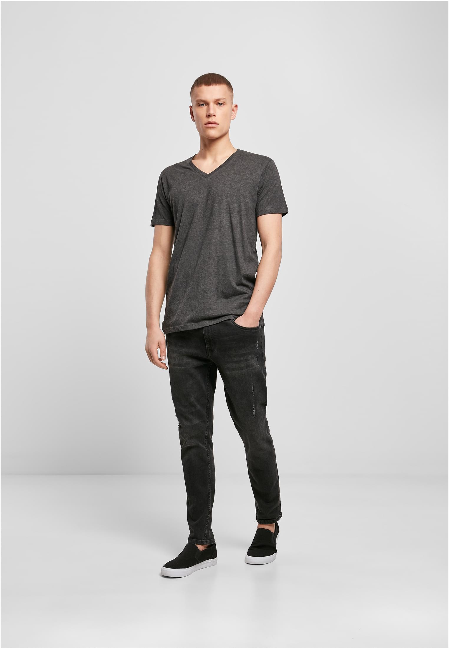 Light T-Shirt V-Neck charcoal | charcoal