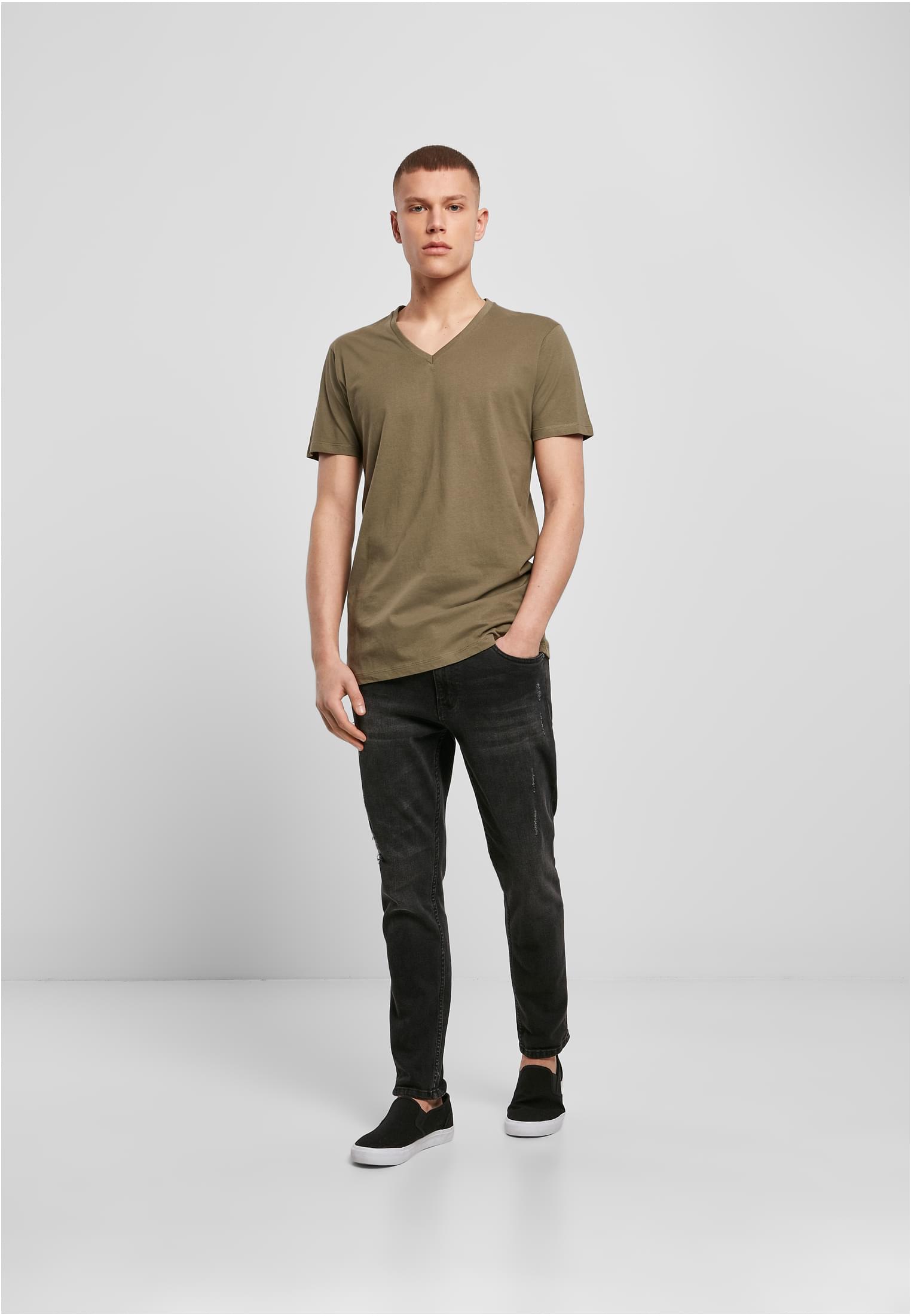 Light T-Shirt V-Neck olive | olive