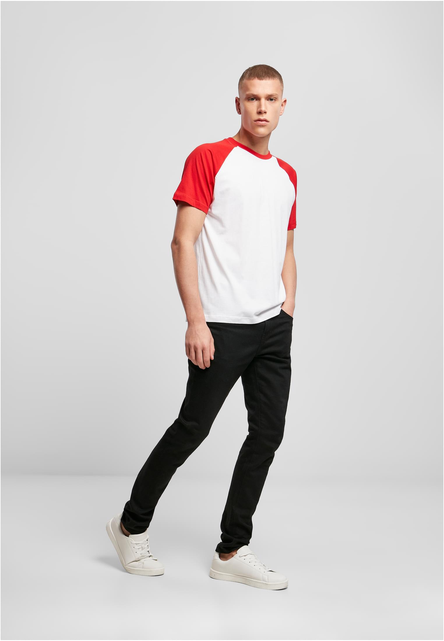 Raglan Contrast Tee wht/red | wht/red