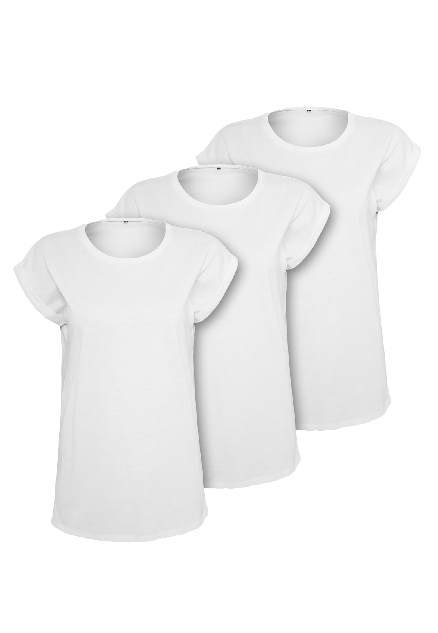 Ladies Extended Shoulder Tee 3-Pack wht/wht/wht | wht/wht/wht