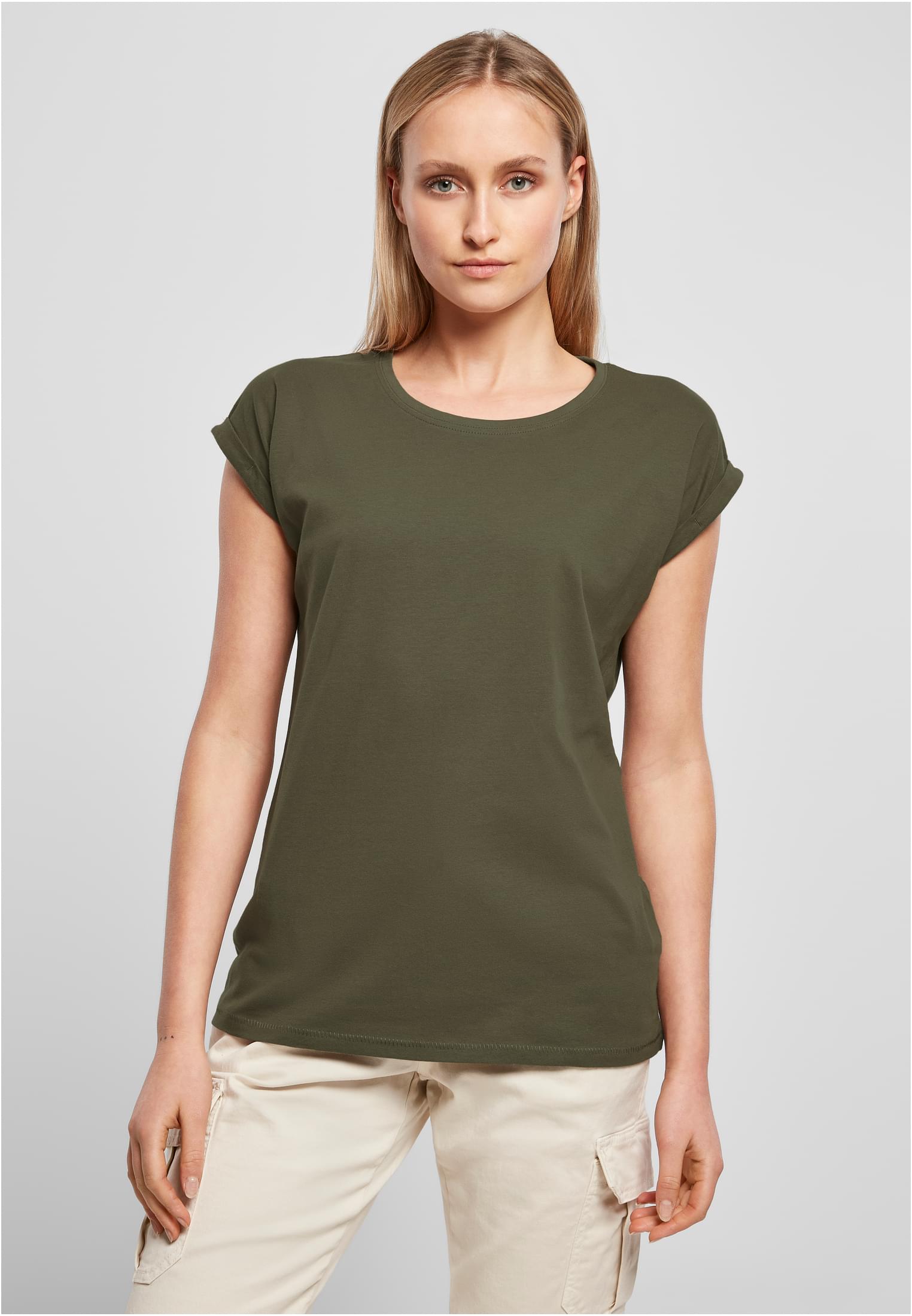 Ladies Extended Shoulder Tee olive | olive