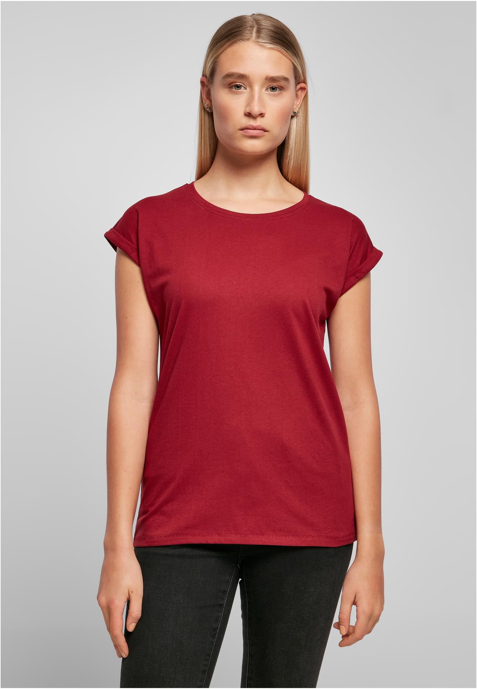 Ladies Extended Shoulder Tee burgundy | burgundy