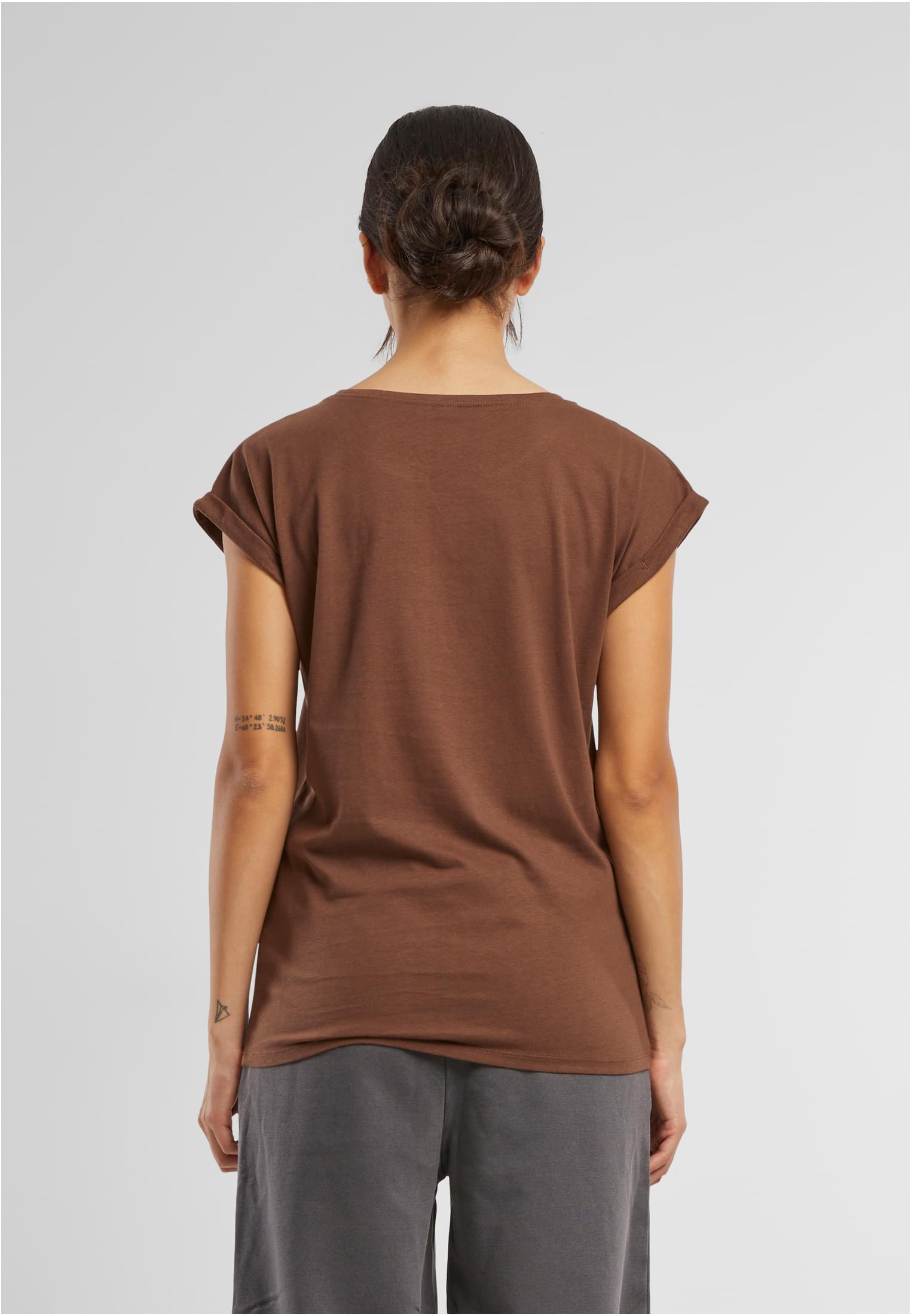 Ladies Extended Shoulder Tee chocolatebrown | chocolatebrown