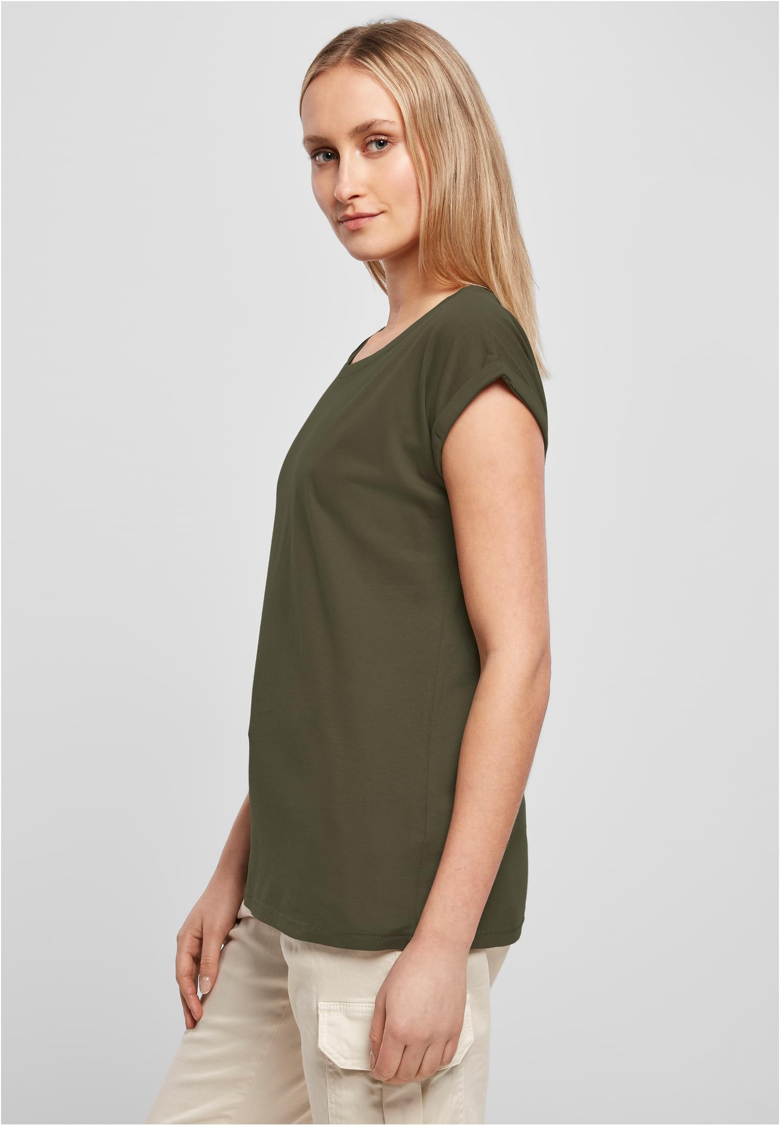 Ladies Extended Shoulder Tee olive | olive