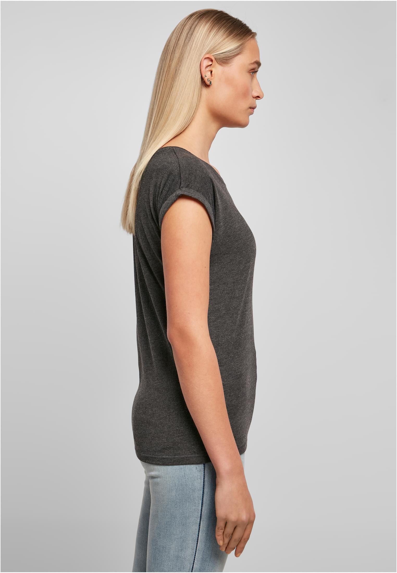 Ladies Extended Shoulder Tee charcoal | charcoal