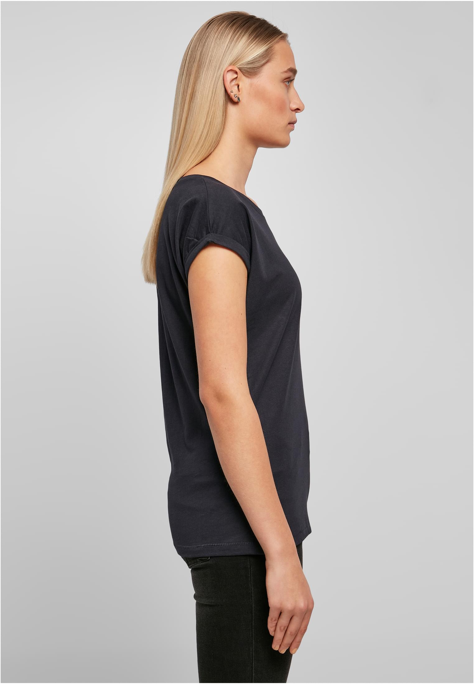 Ladies Extended Shoulder Tee navy | navy