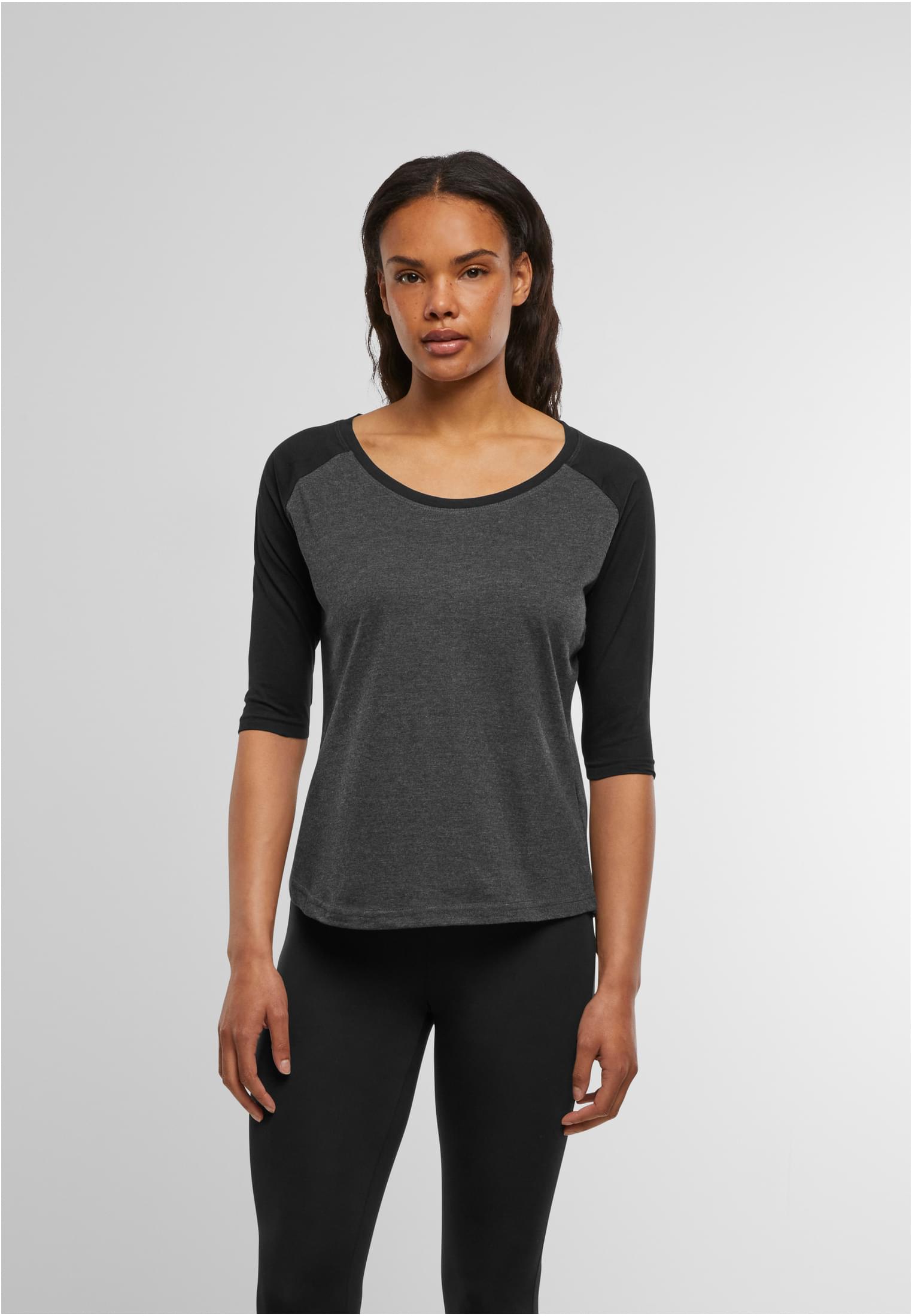 Ladies 3/4 Contrast Raglan Tee cha/blk | cha/blk