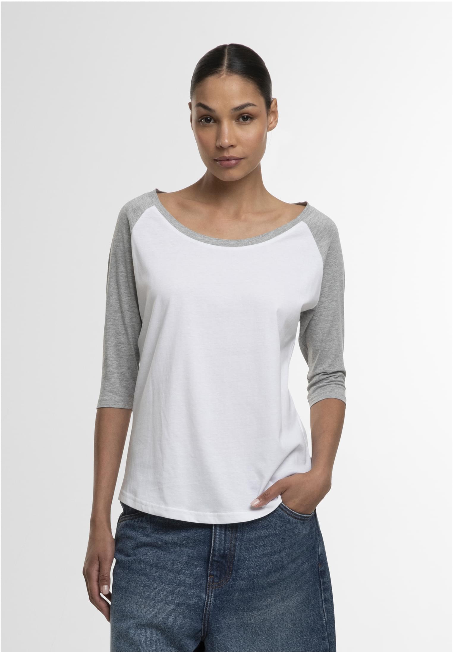 Ladies 3/4 Contrast Raglan Tee white/h.grey | white/h.grey