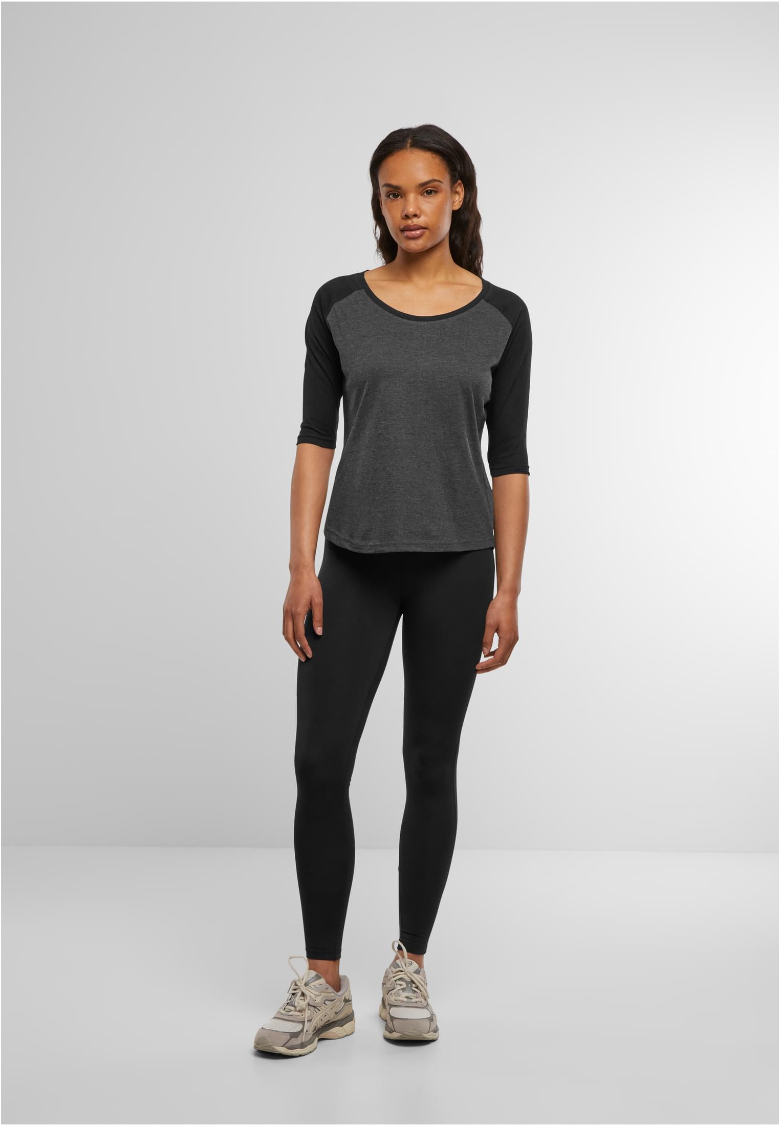 Ladies 3/4 Contrast Raglan Tee cha/blk | cha/blk