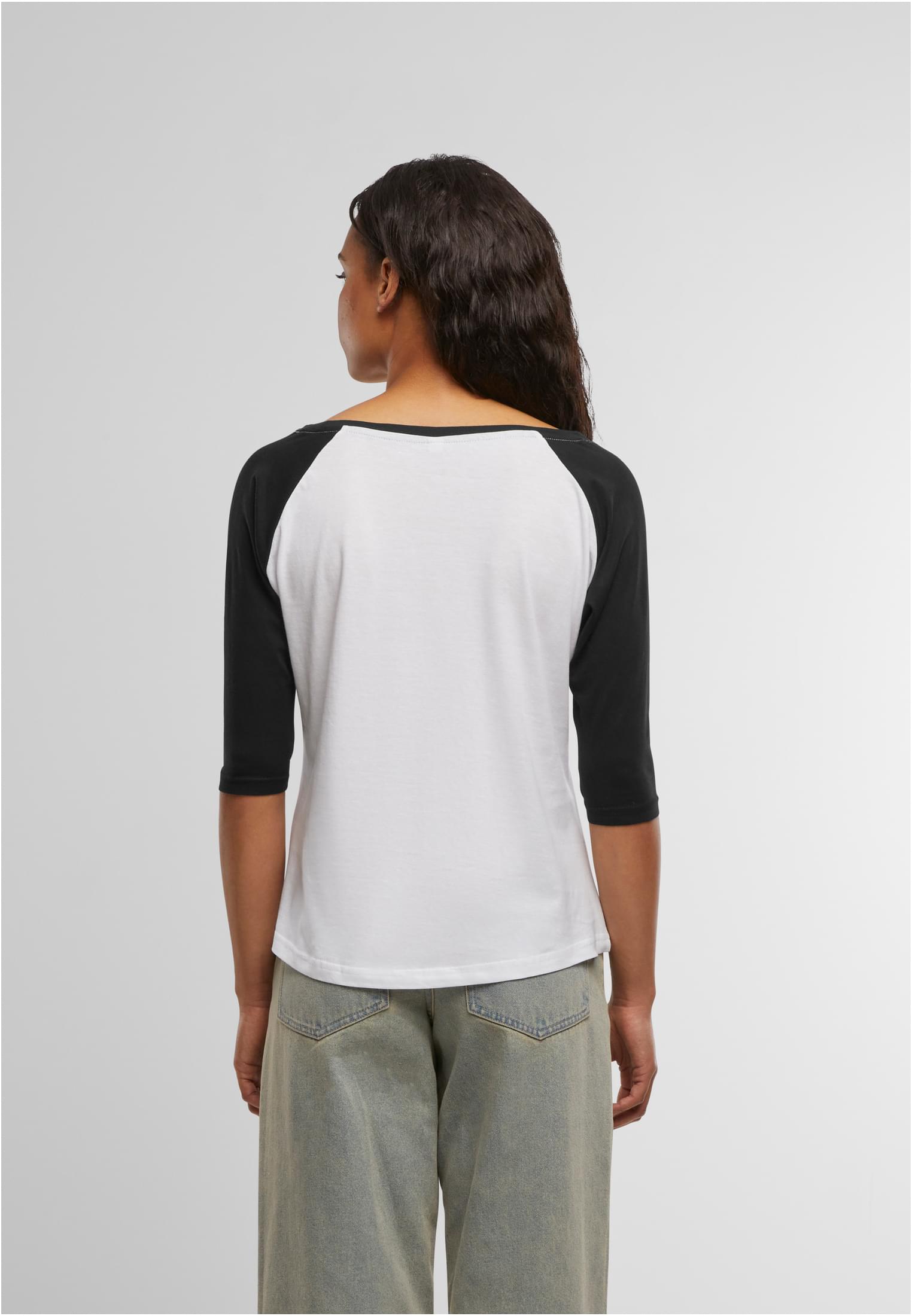 Ladies 3/4 Contrast Raglan Tee wht/blk | wht/blk