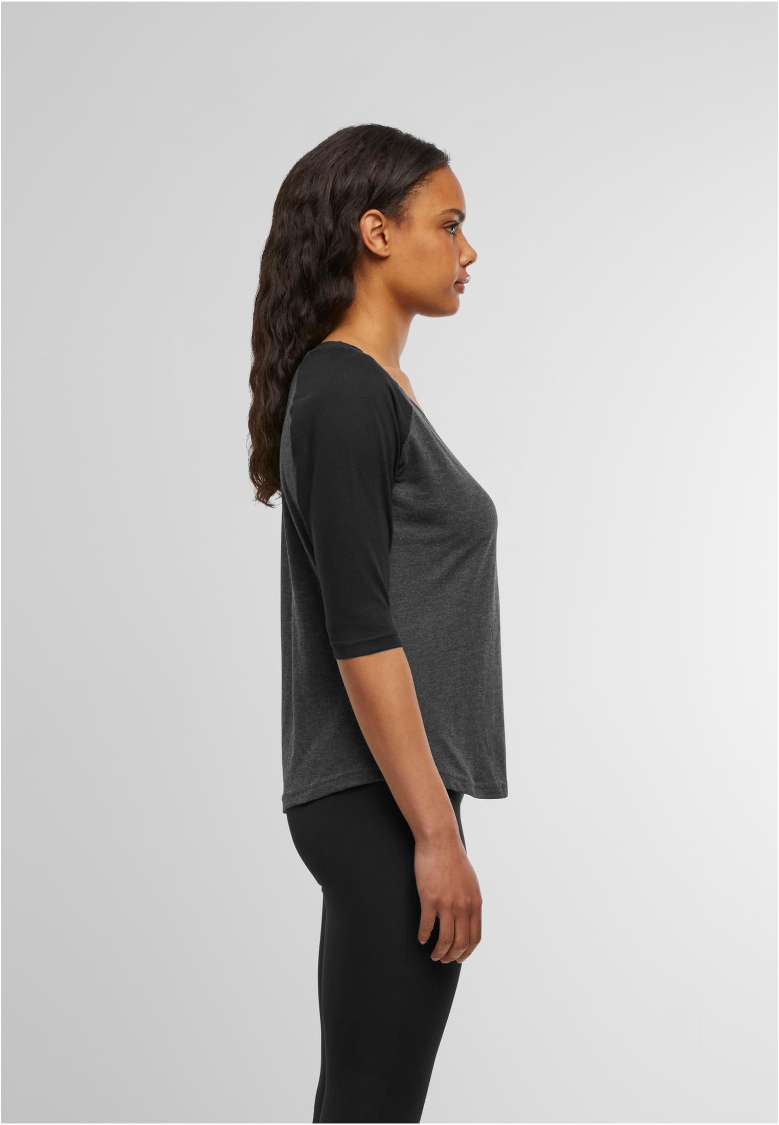 Ladies 3/4 Contrast Raglan Tee cha/blk | cha/blk