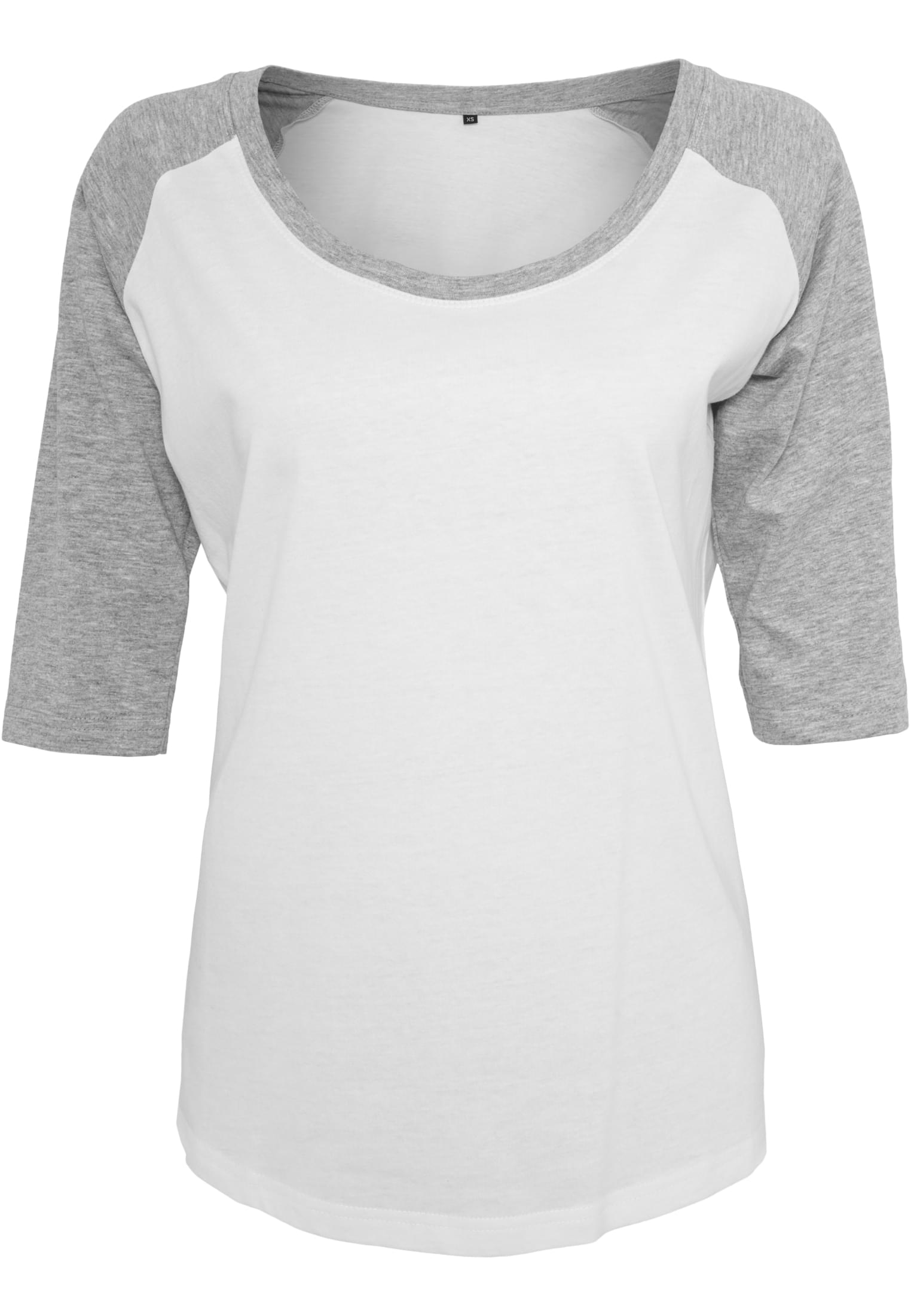 Ladies 3/4 Contrast Raglan Tee wht/gry | wht/gry