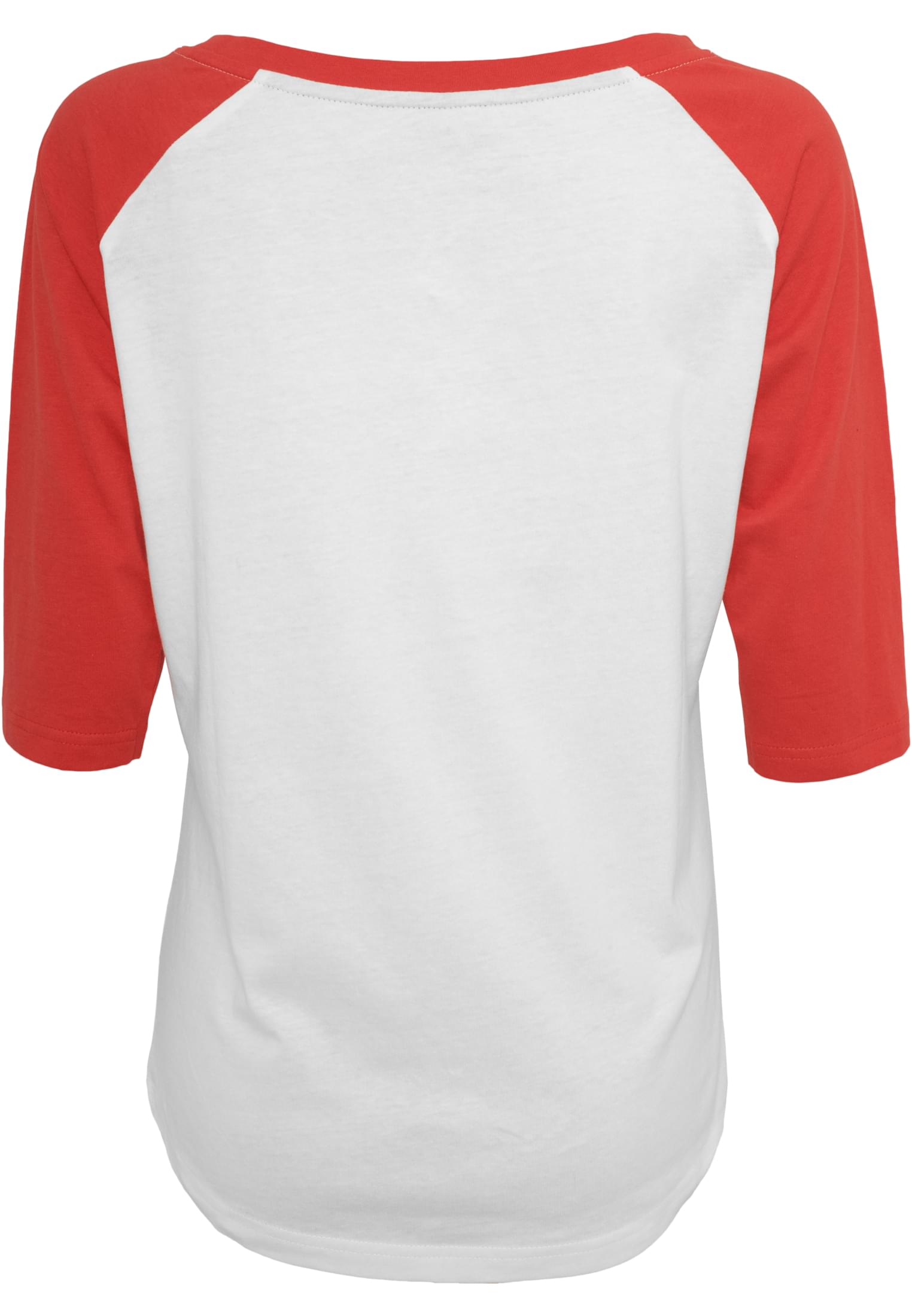 Ladies 3/4 Contrast Raglan Tee wht/red | wht/red