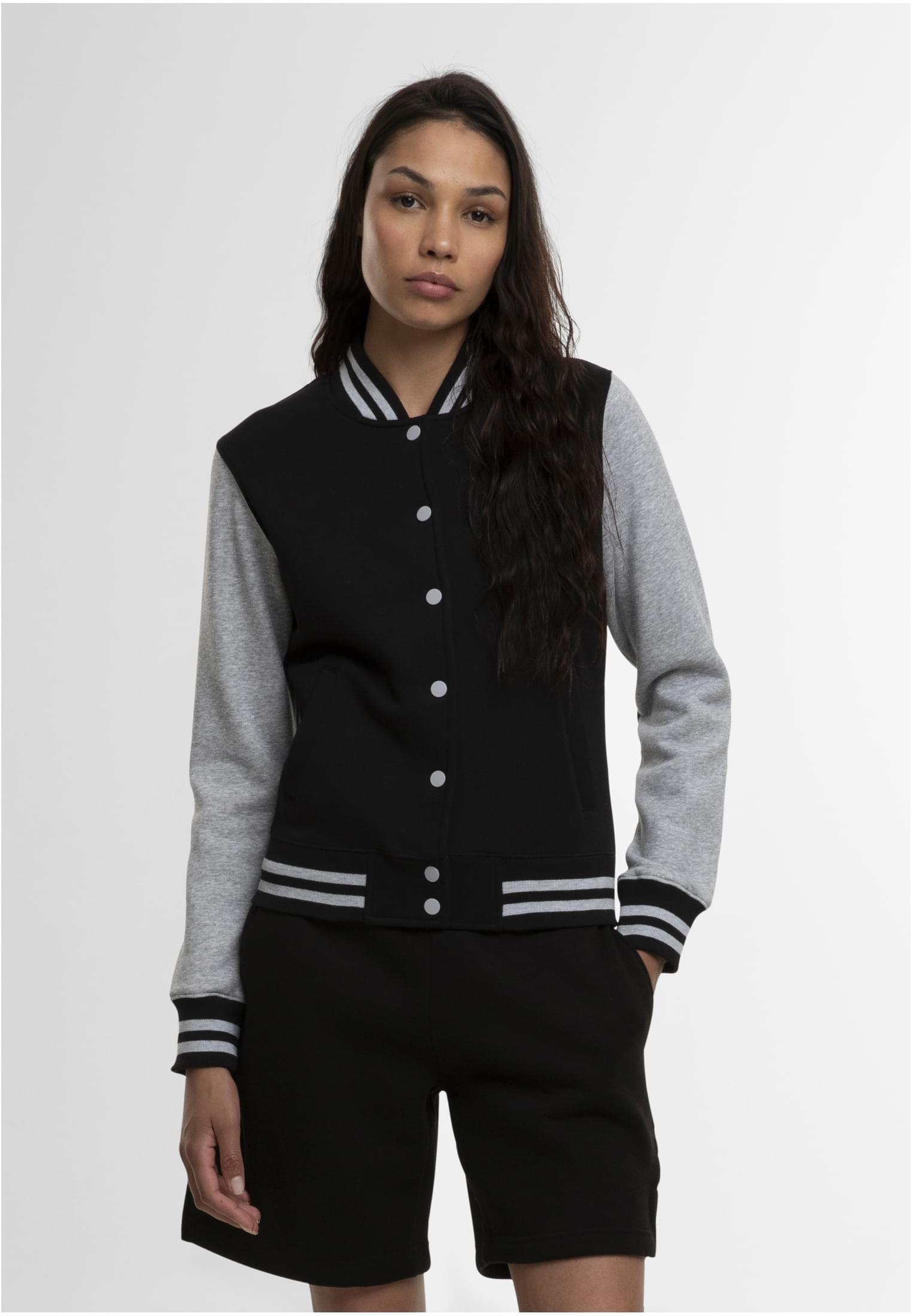 Ladies Sweat College Jacket black/h.grey | black/h.grey