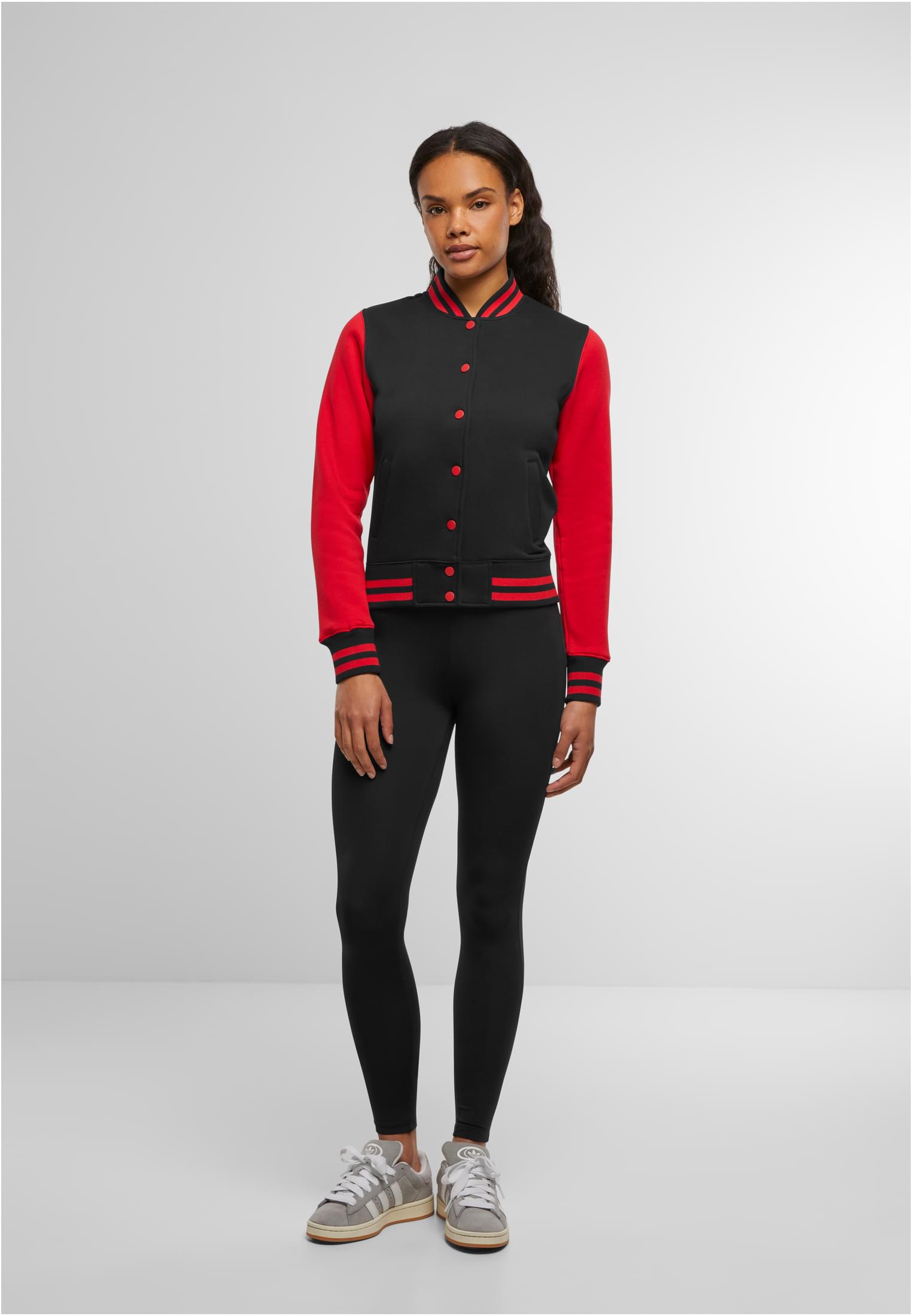 Ladies Sweat College Jacket blk/red | blk/red