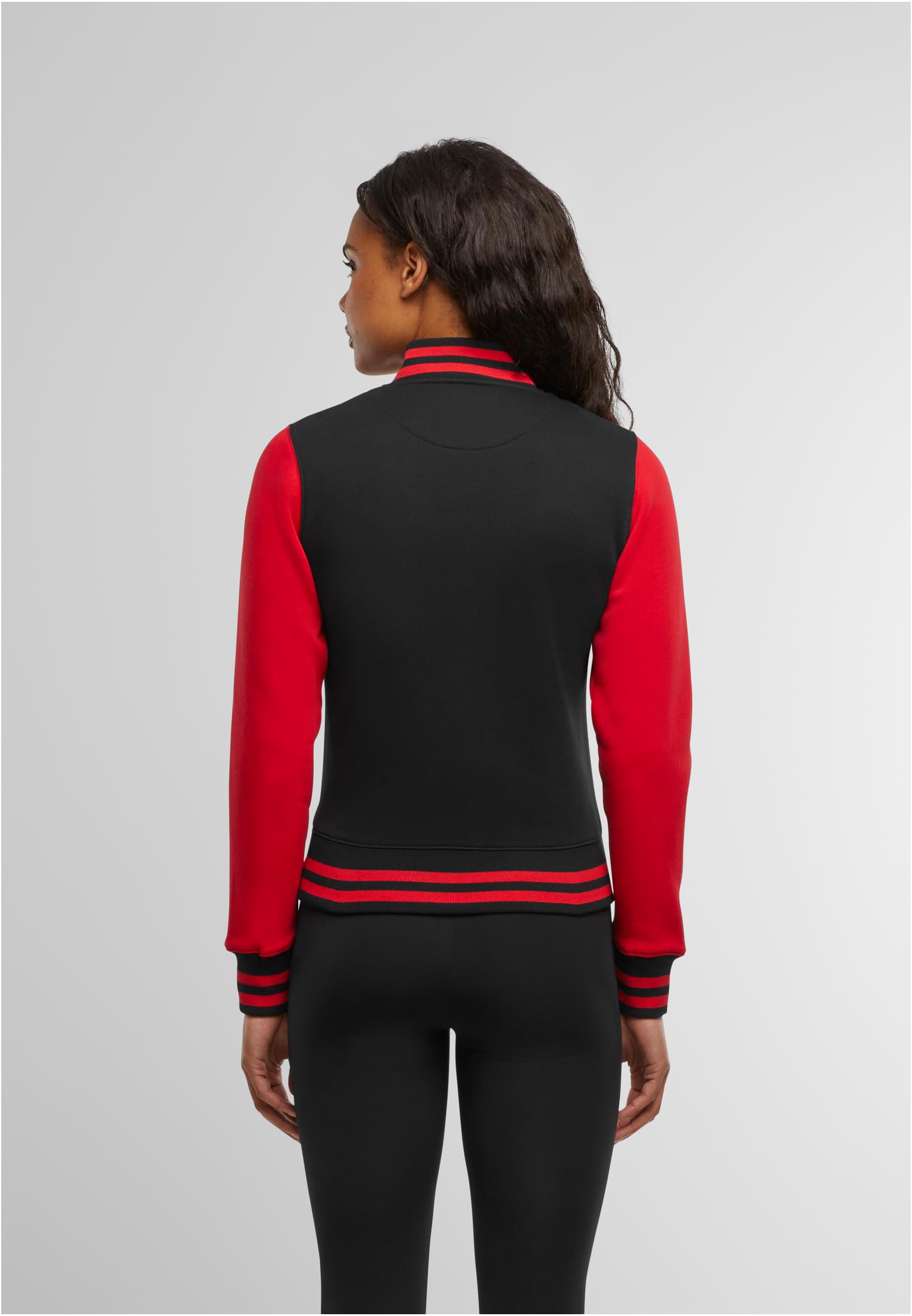 Ladies Sweat College Jacket blk/red | blk/red