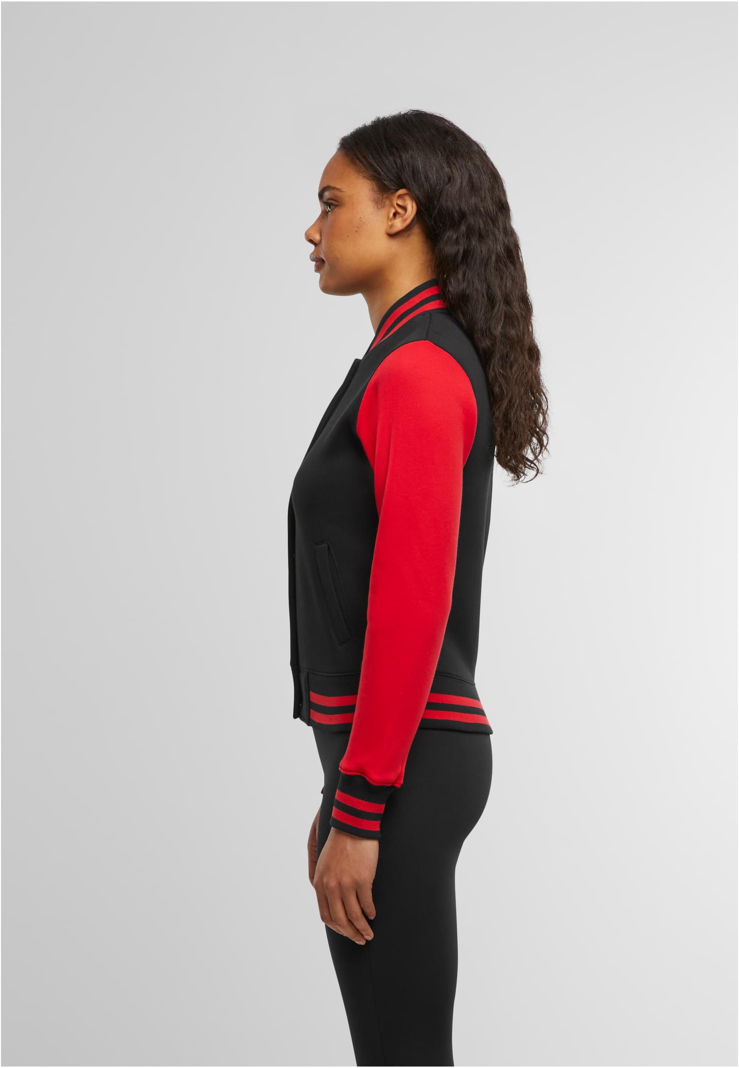 Ladies Sweat College Jacket blk/red | blk/red