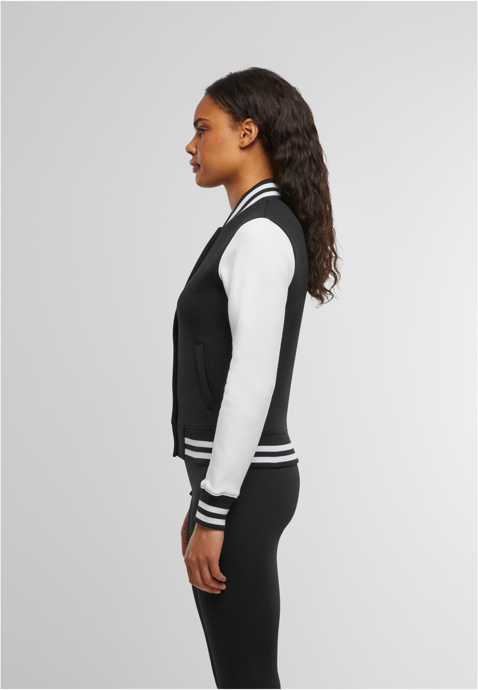 Ladies Sweat College Jacket blk/wht | blk/wht