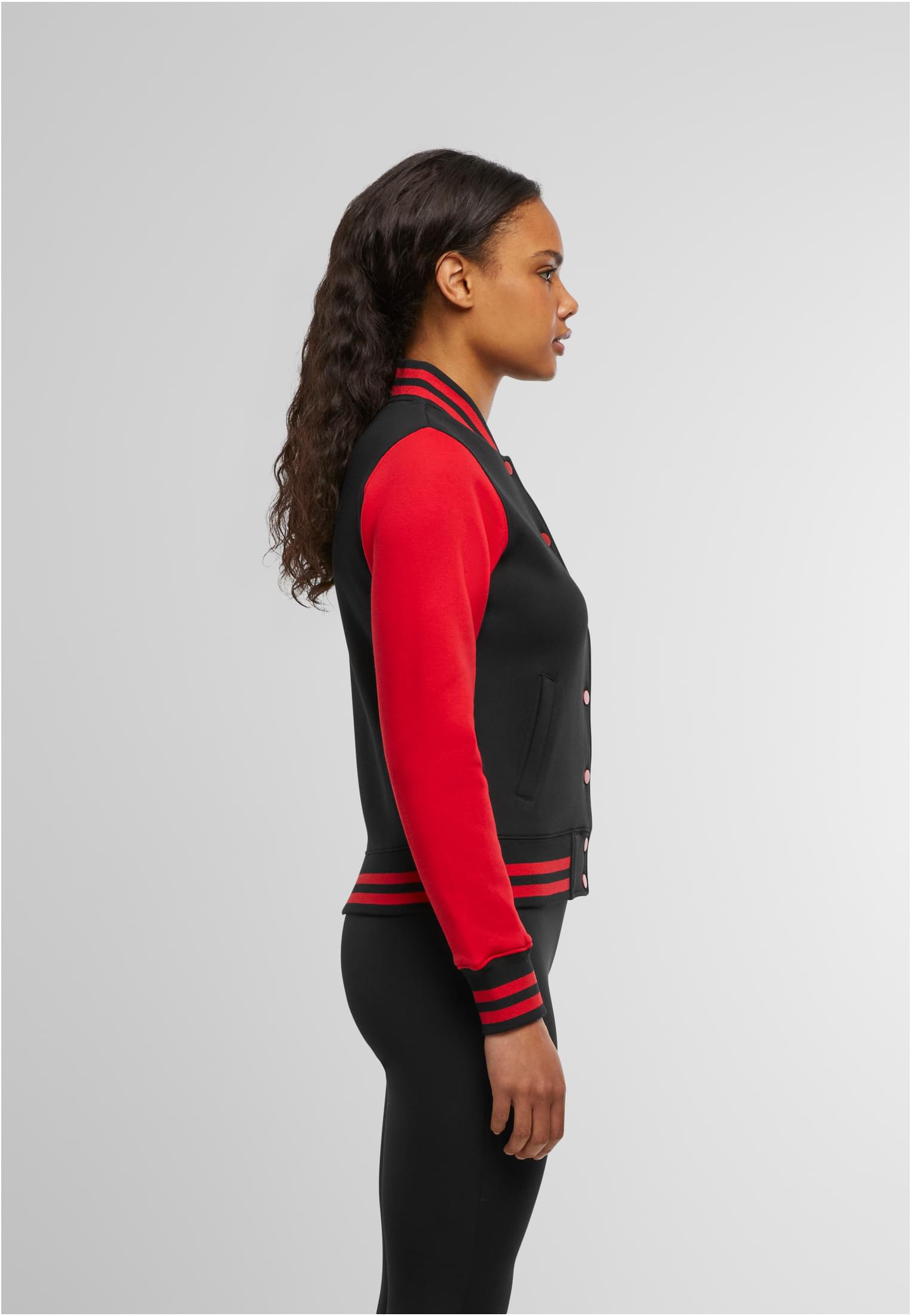 Ladies Sweat College Jacket blk/red | blk/red