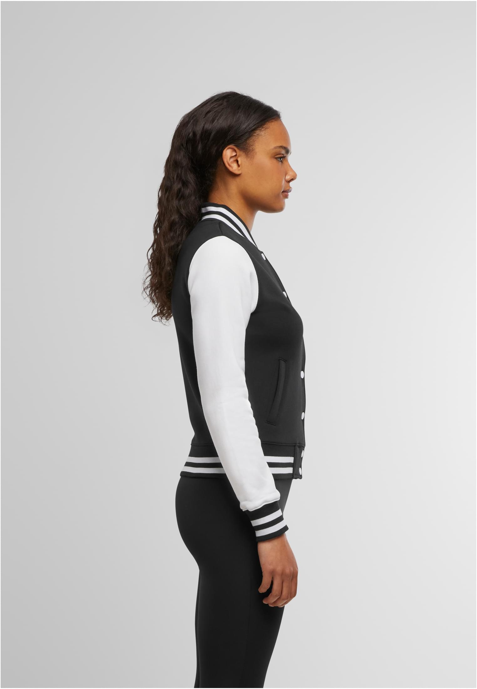 Ladies Sweat College Jacket blk/wht | blk/wht