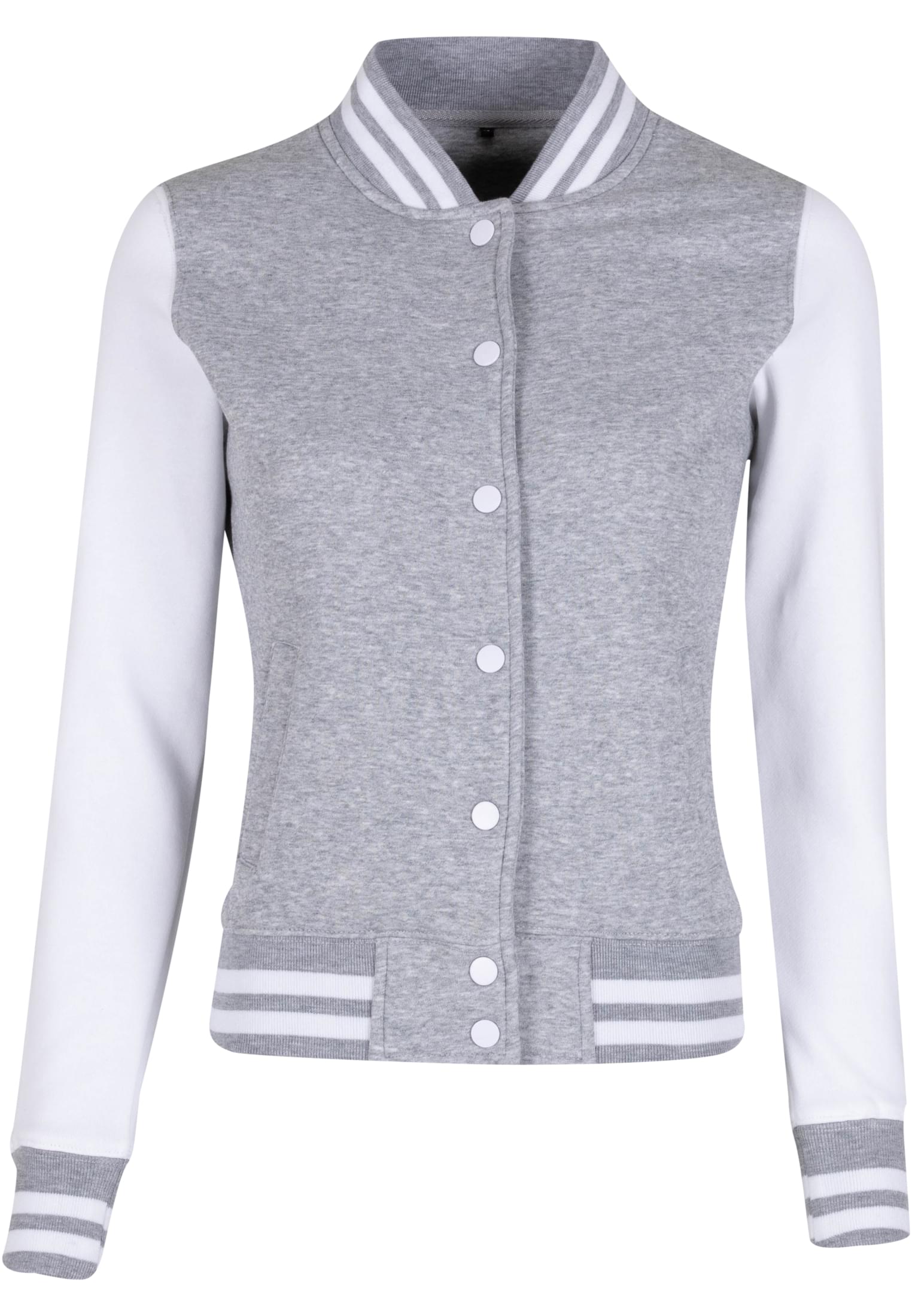 Ladies Sweat College Jacket h.grey/white | h.grey/white