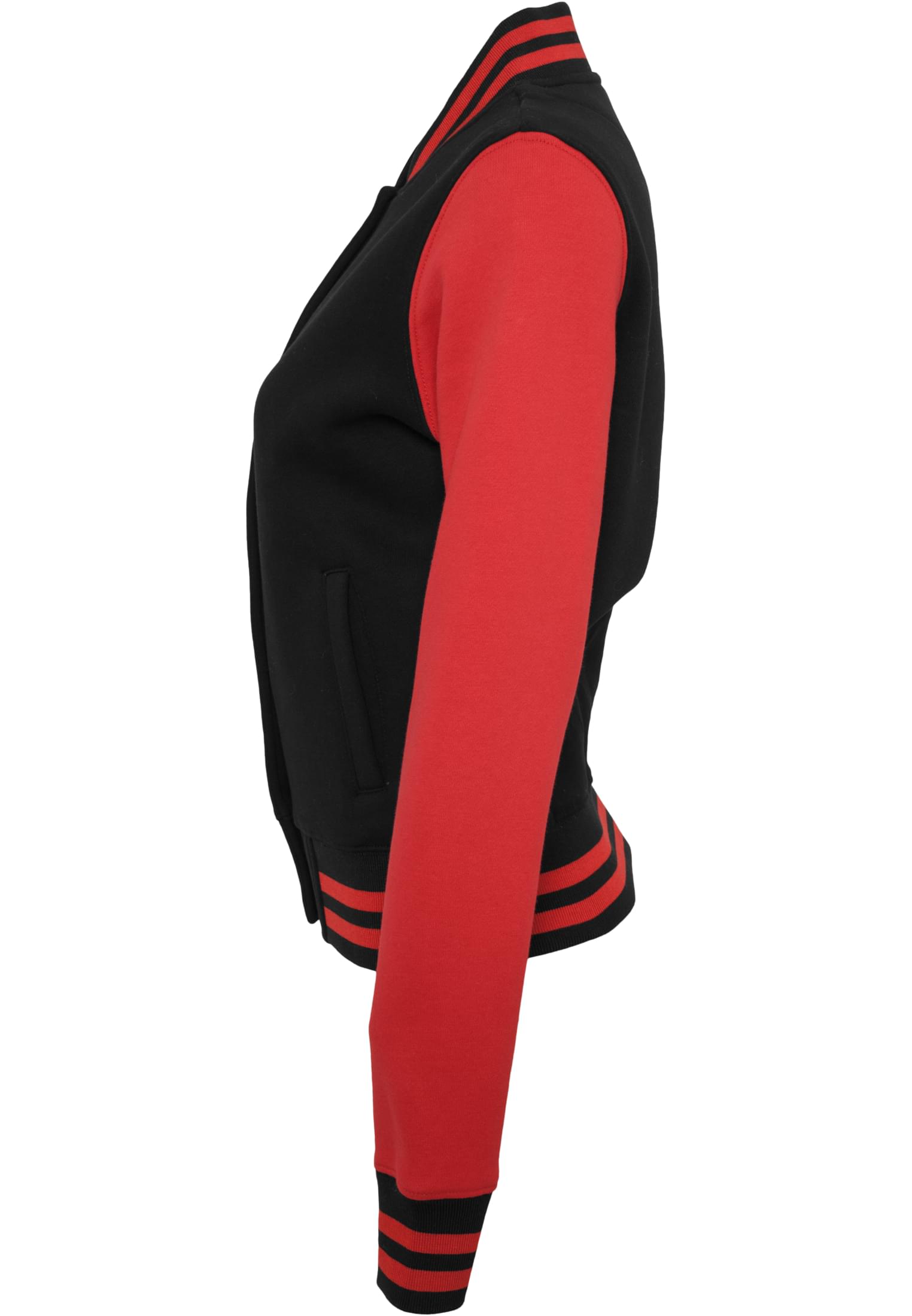 Ladies Sweat College Jacket blk/red | blk/red