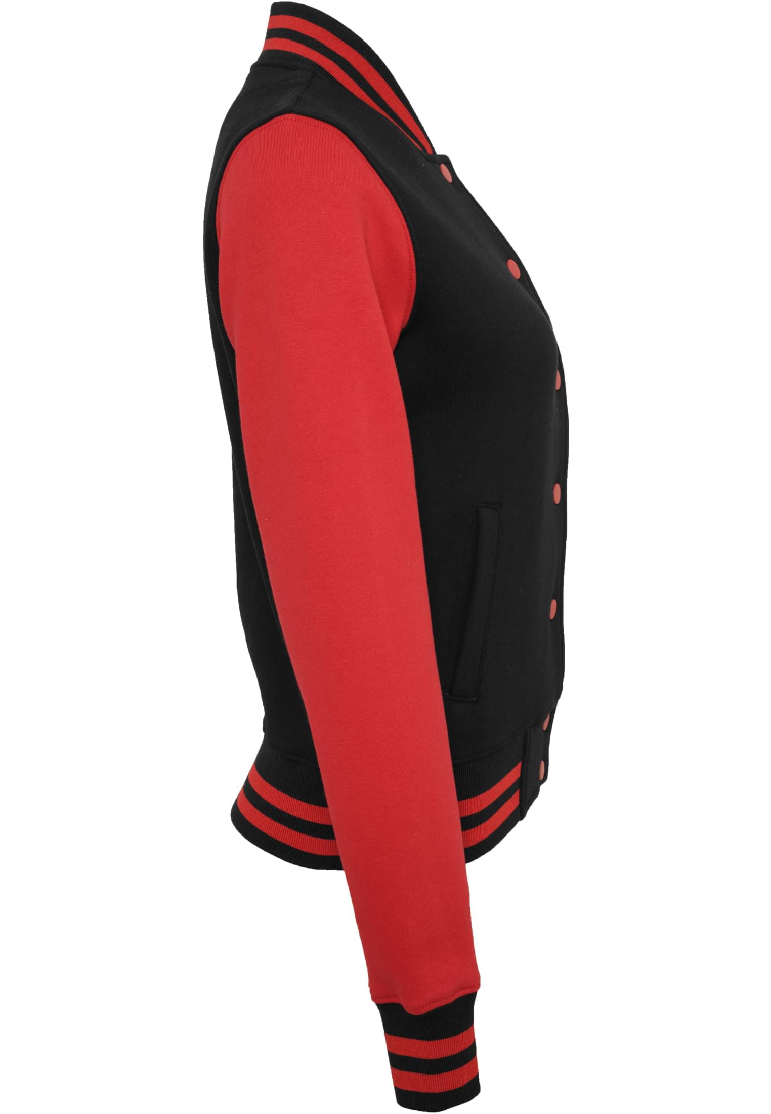 Ladies Sweat College Jacket blk/red | blk/red