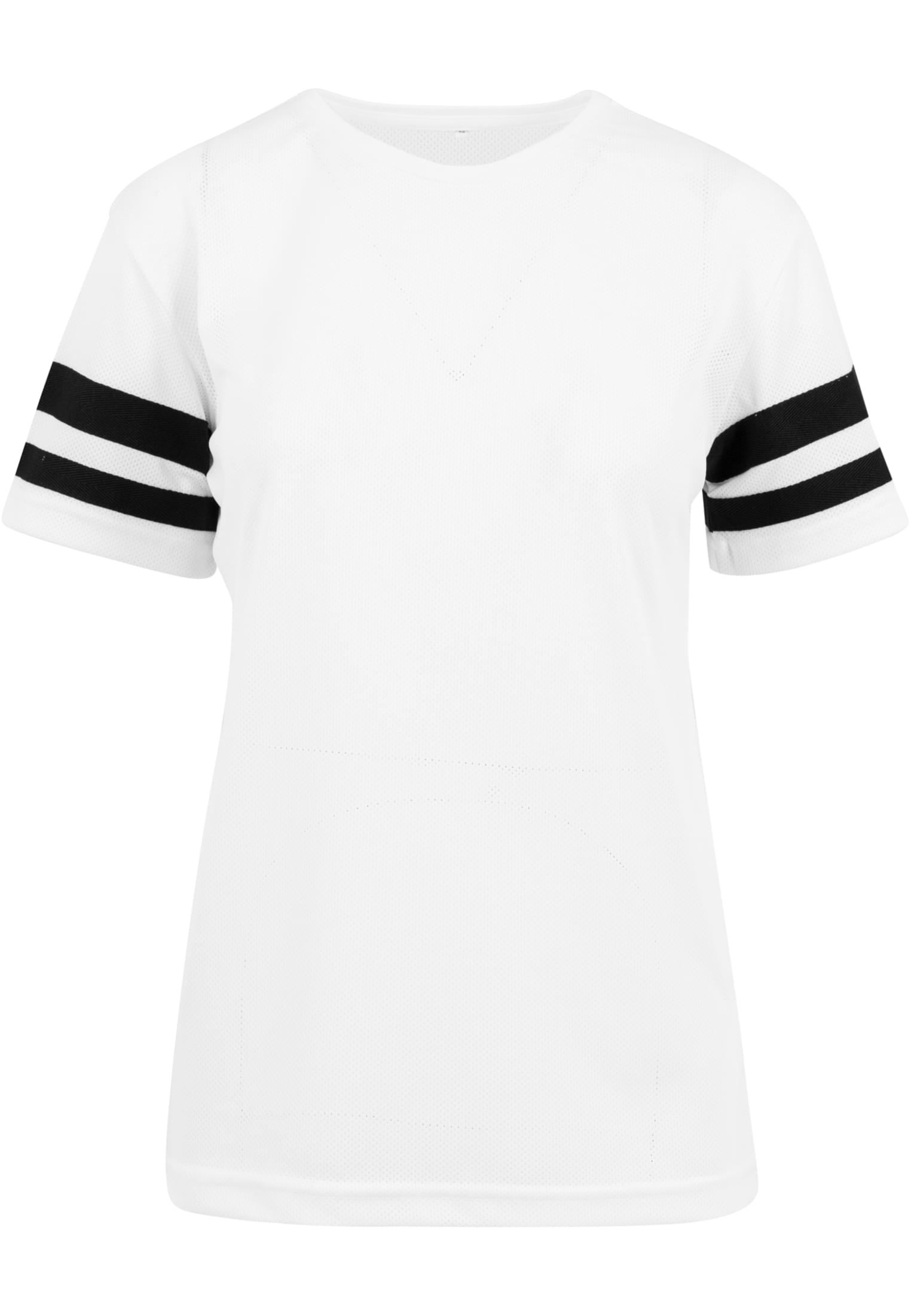 Ladies Mesh Stripe Tee wht/blk | wht/blk